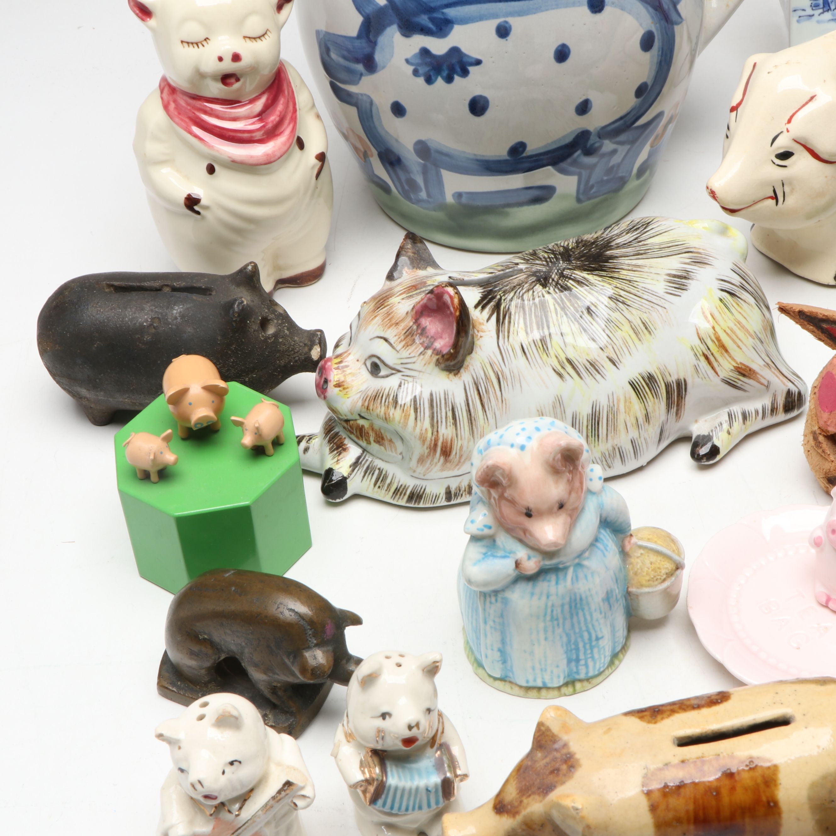 M.A. Hadley Pottery with Shawnee Pottery & Other Pig Decor, Mid to Late 20th C.