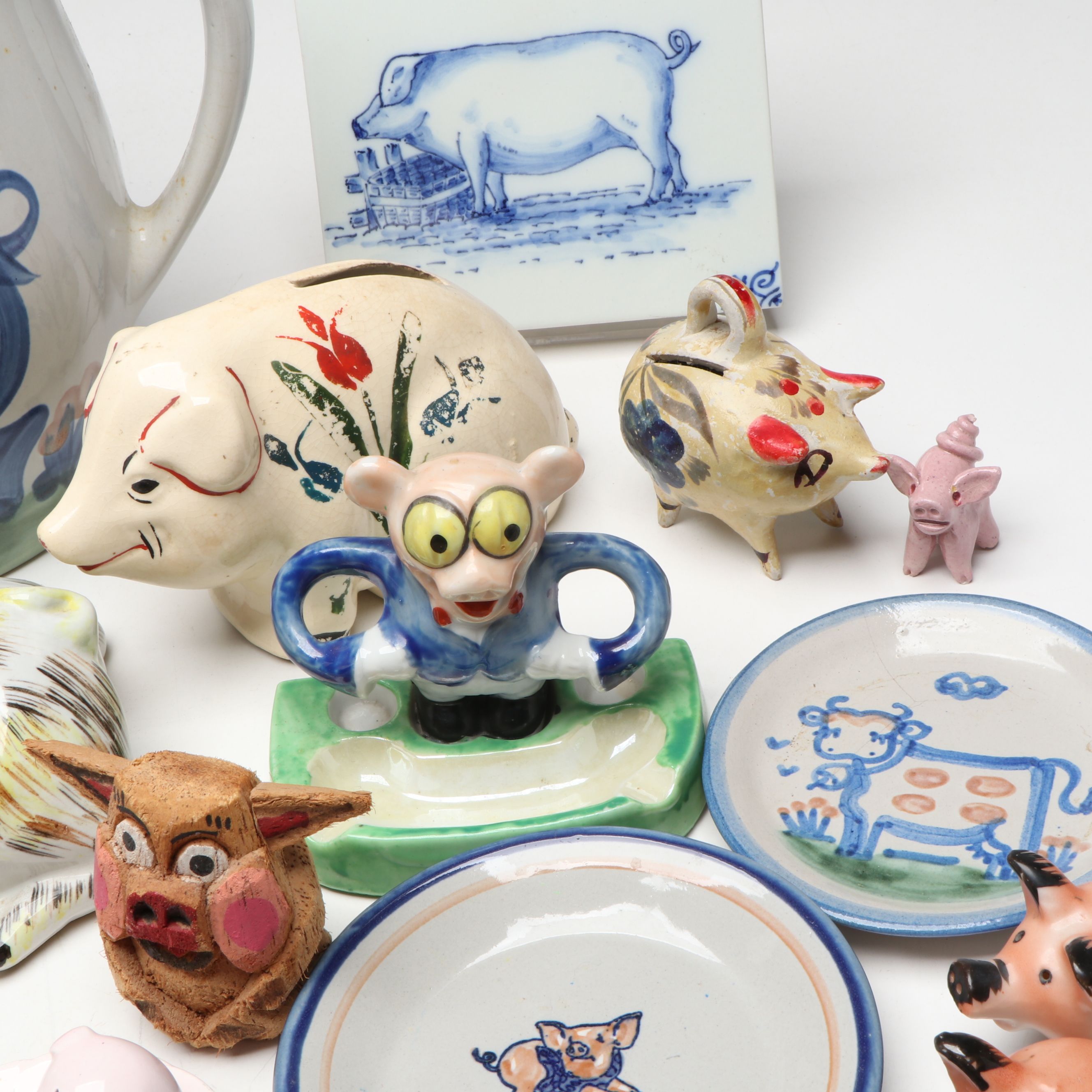 M.A. Hadley Pottery with Shawnee Pottery & Other Pig Decor, Mid to Late 20th C.