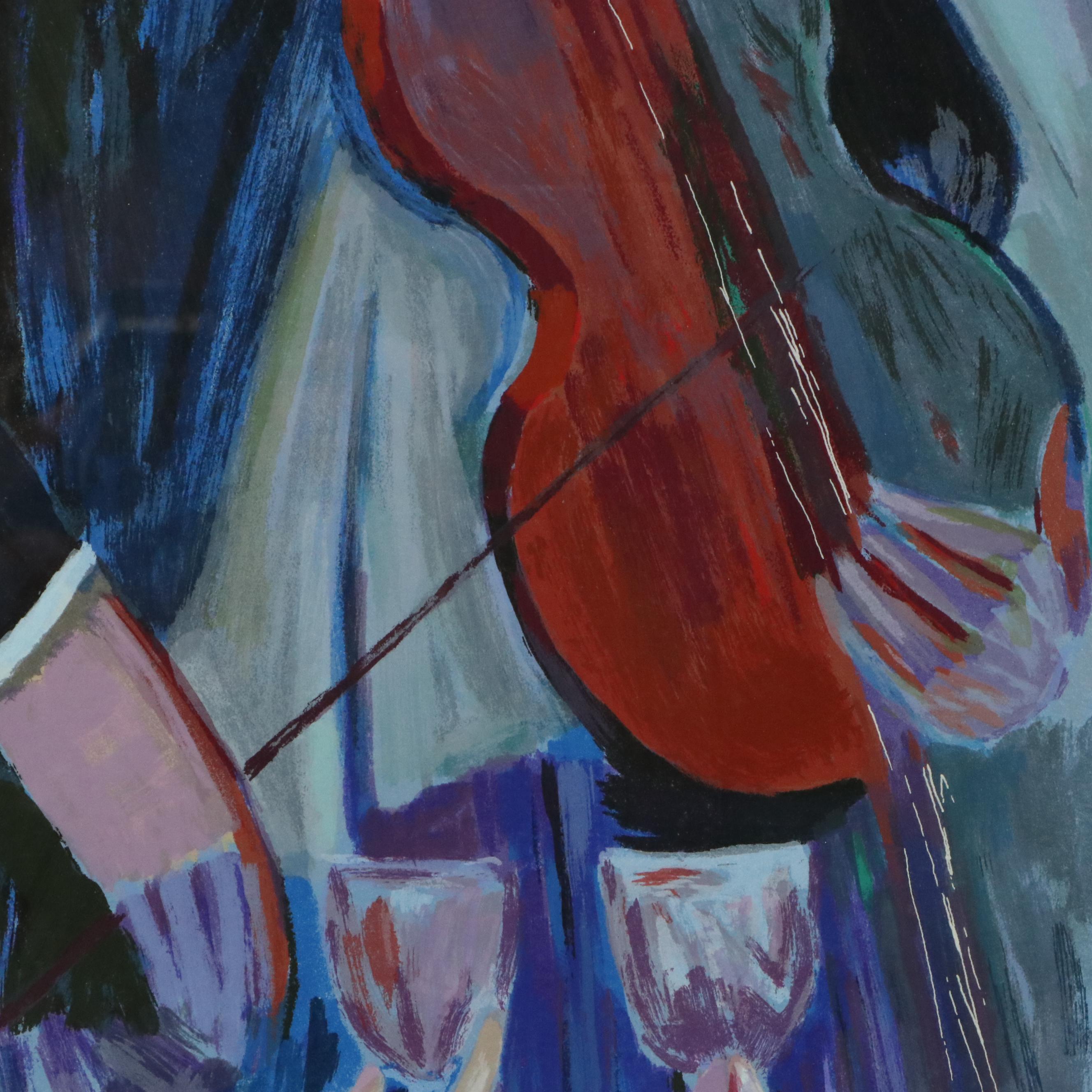 Barbara Wood Serigraph "Dinner for Two"