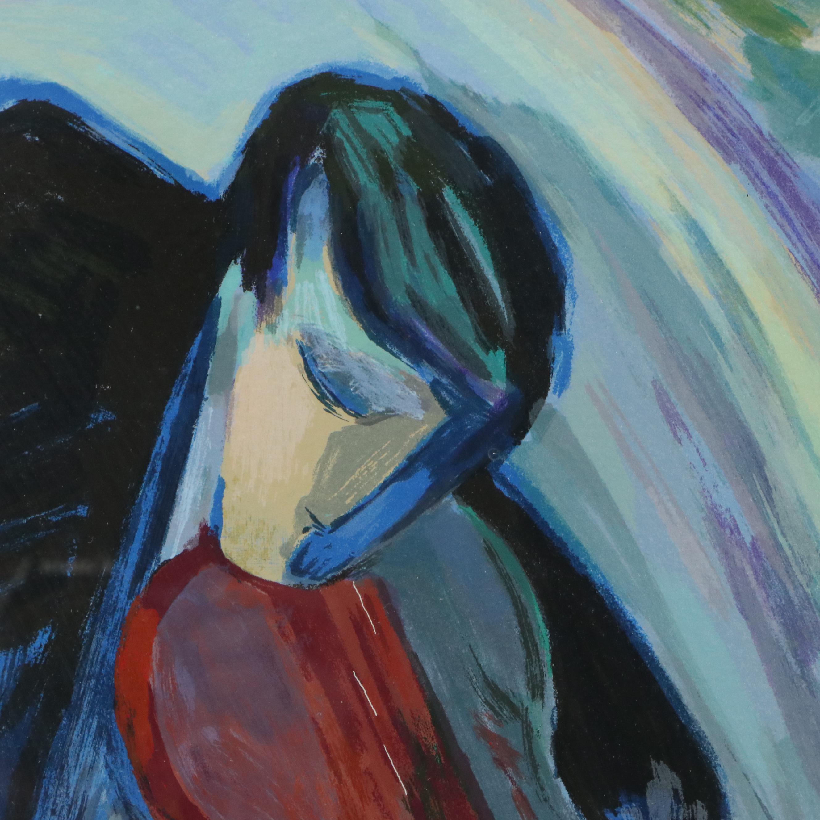 Barbara Wood Serigraph "Dinner for Two"