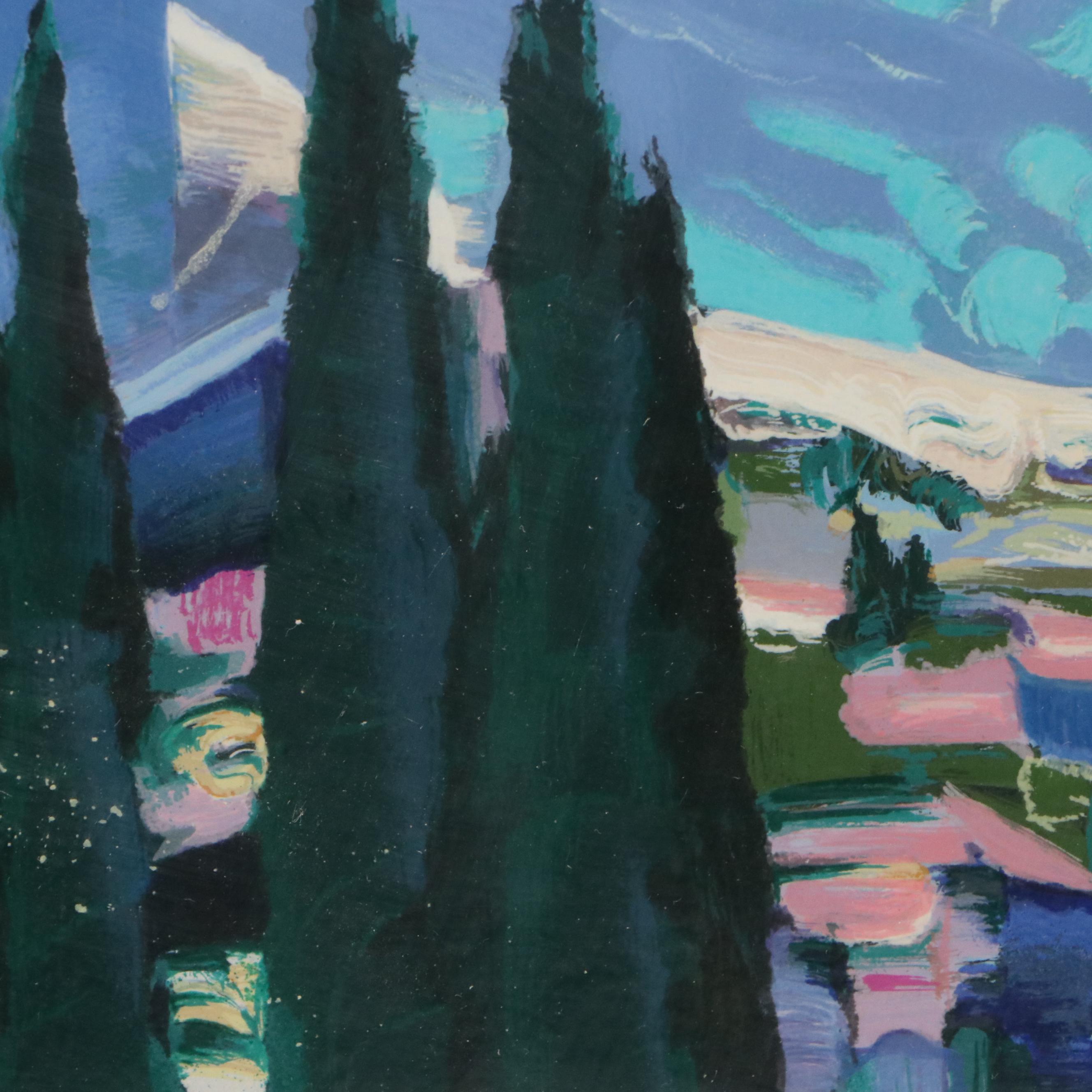 Howard Behrens Coastal Landscape Serigraph "Provence"