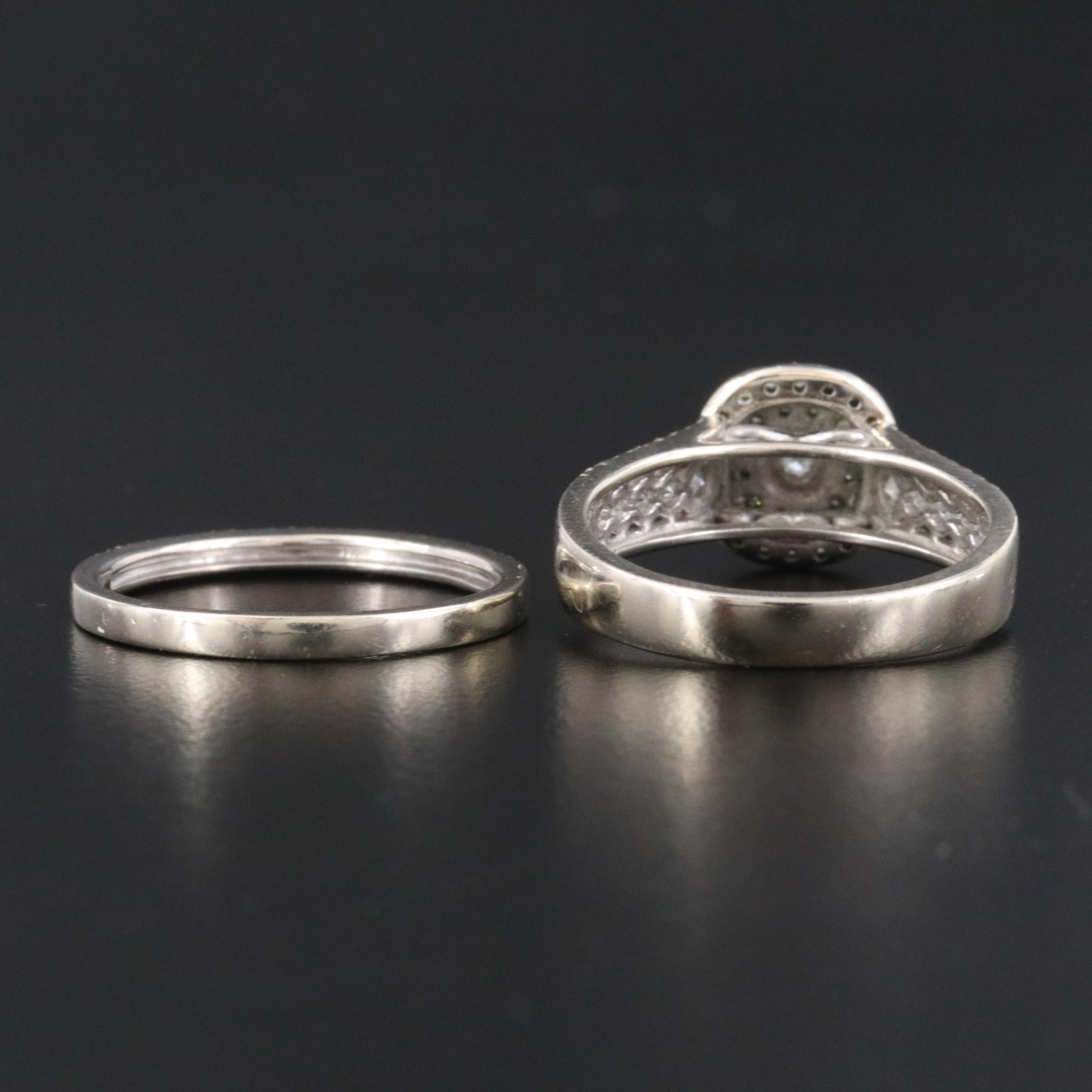 14K 0.96 CTW Diamond Ring and Band