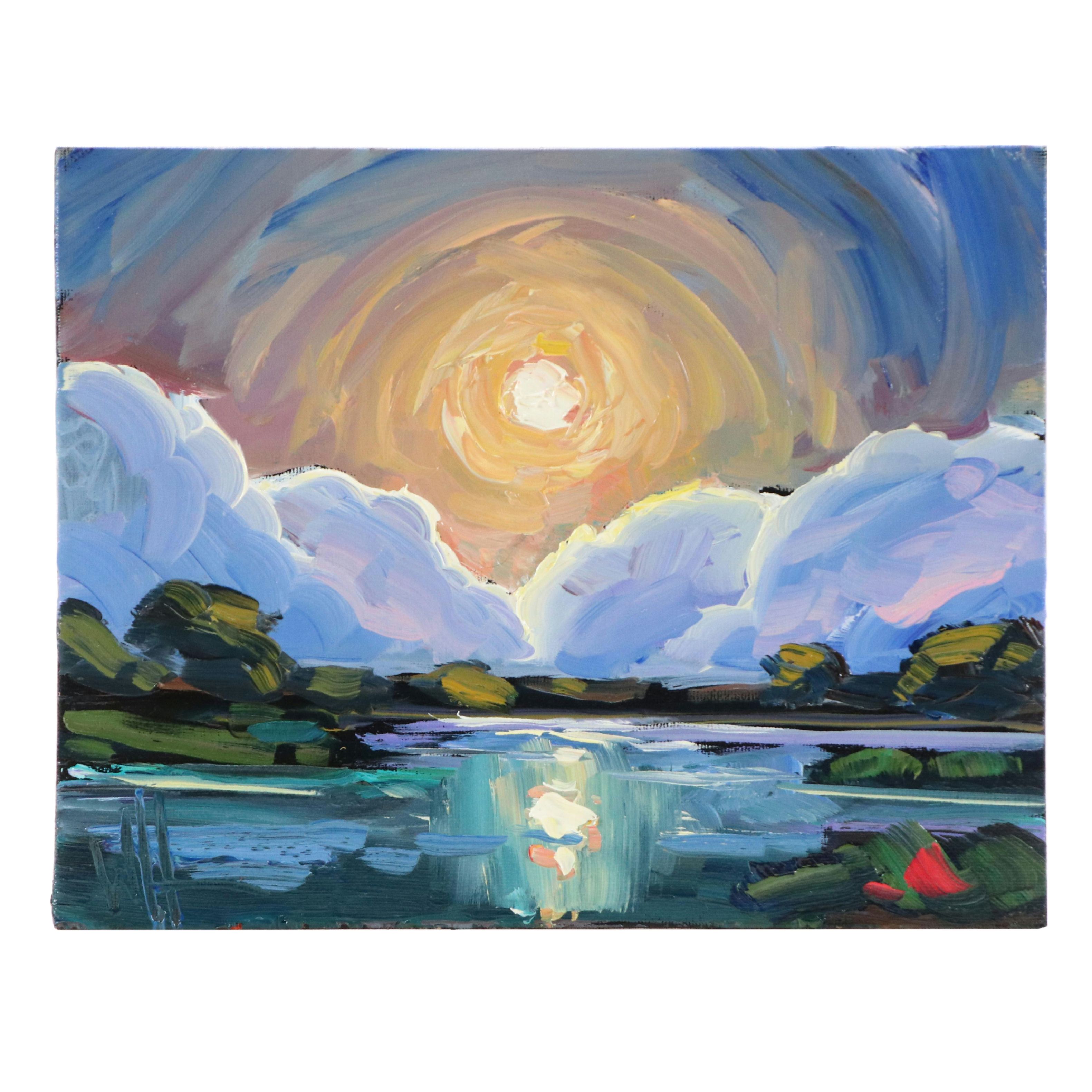 William Hawkins Sunset Landscape Oil Painting, 2025
