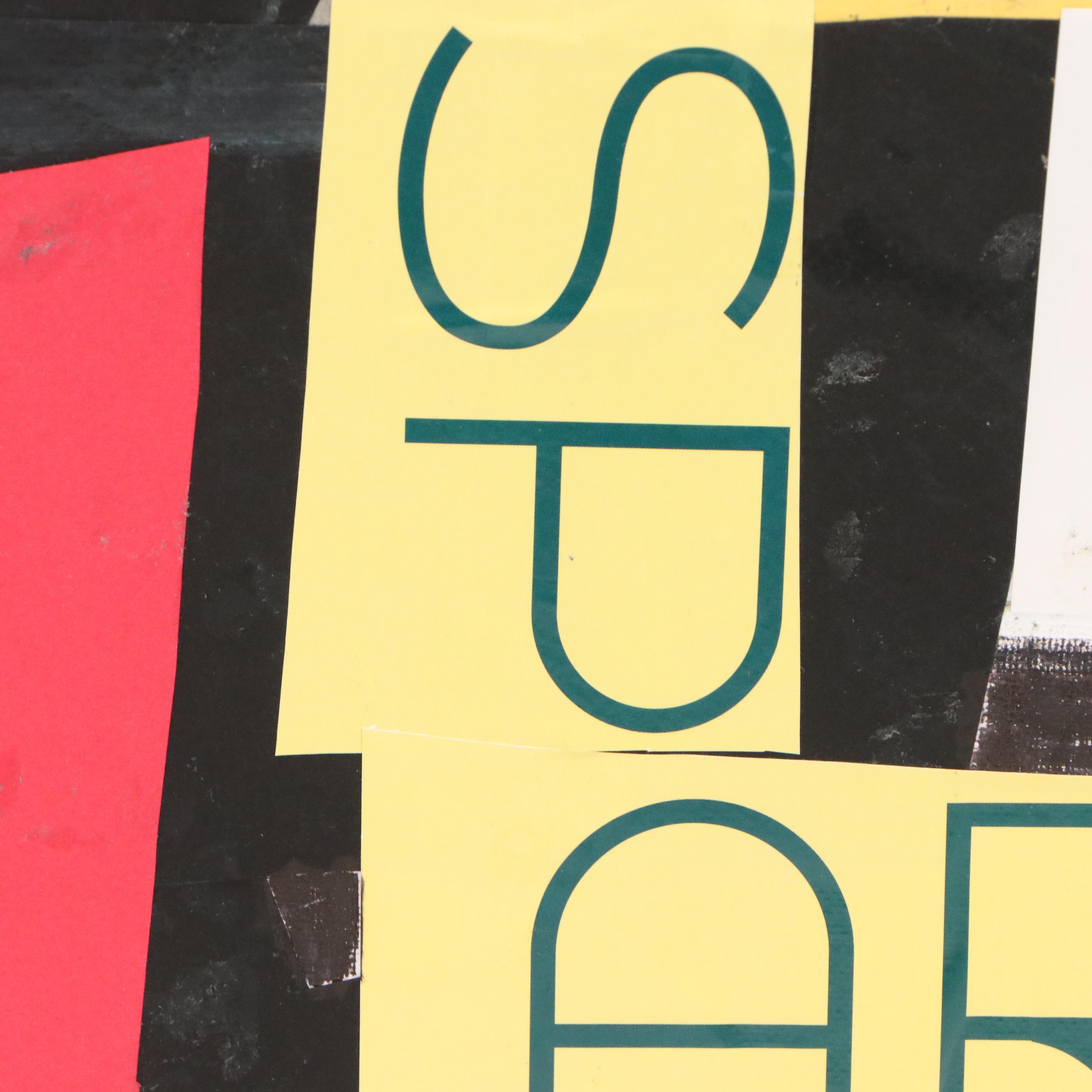 Ronald Ahlström Modern Mixed Media Collage, Late 20th Century