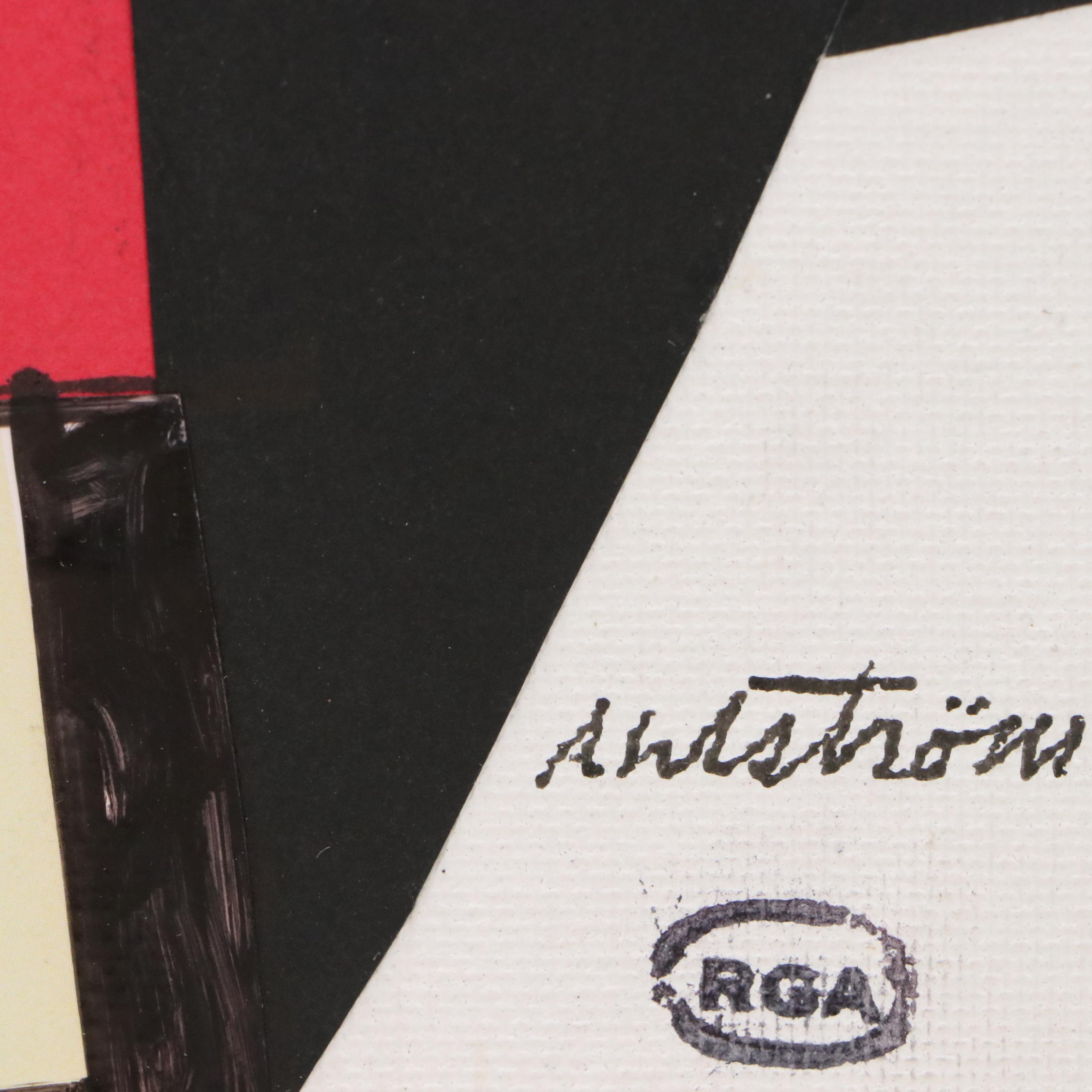 Ronald Ahlström Modern Mixed Media Collage, Late 20th Century