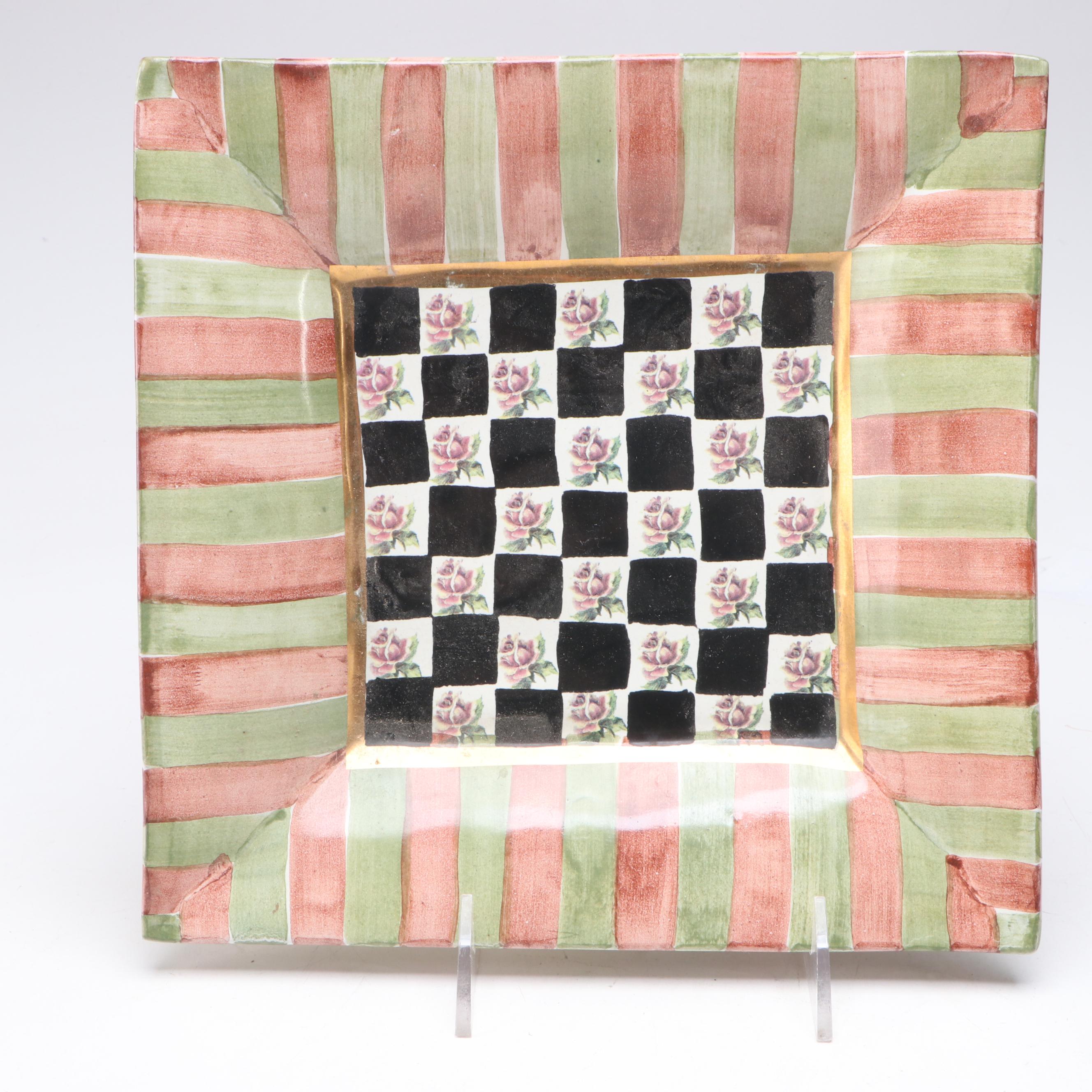 MacKenzie-Childs "Torquay" Ceramic Square Bowls and Plate