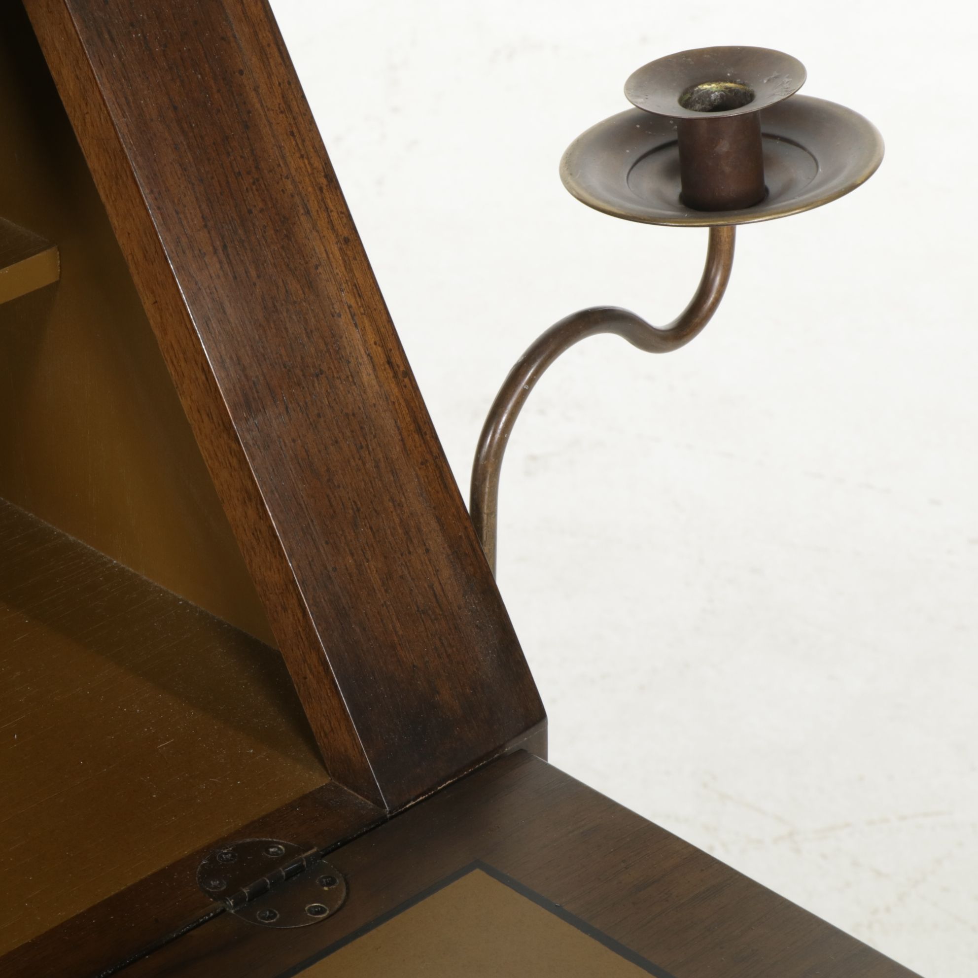 Drexel Spanish Baroque Style Oak Secretary Desk with Candle Sconces