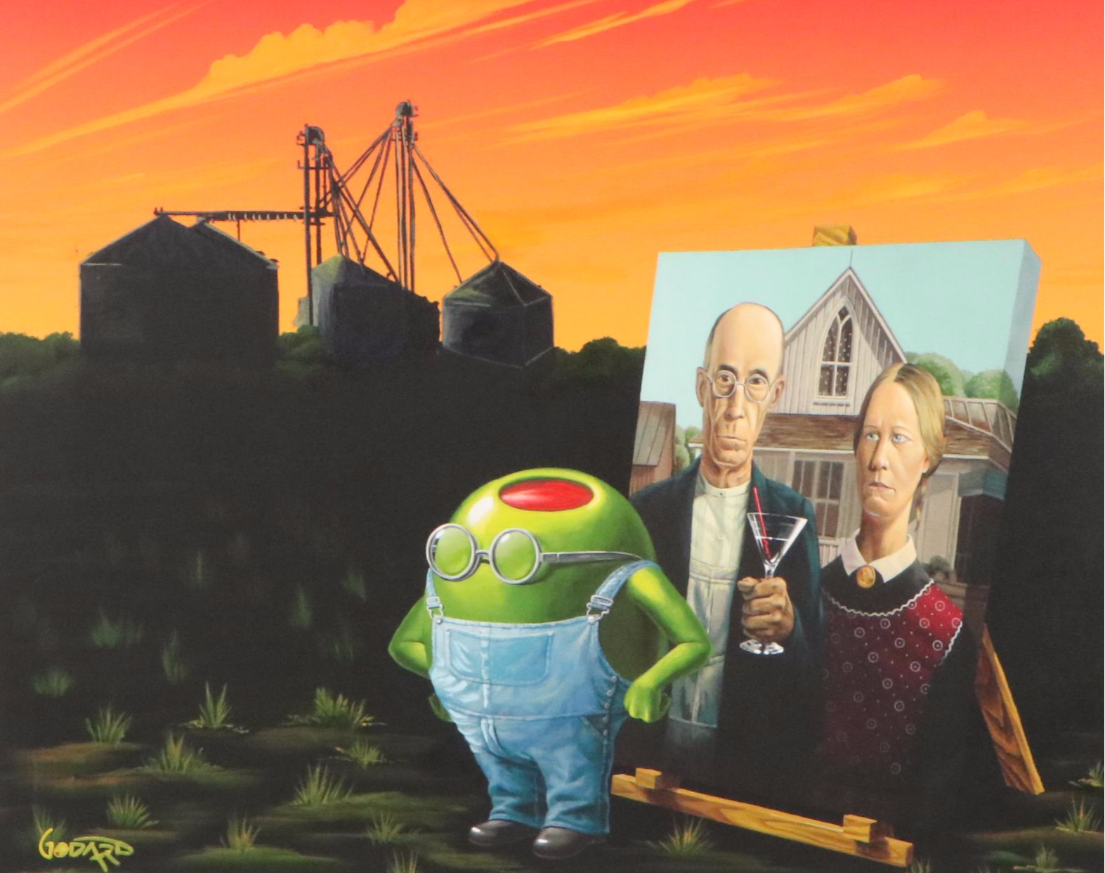 Michael Godard Embellished Giclée "Gothic Martini"