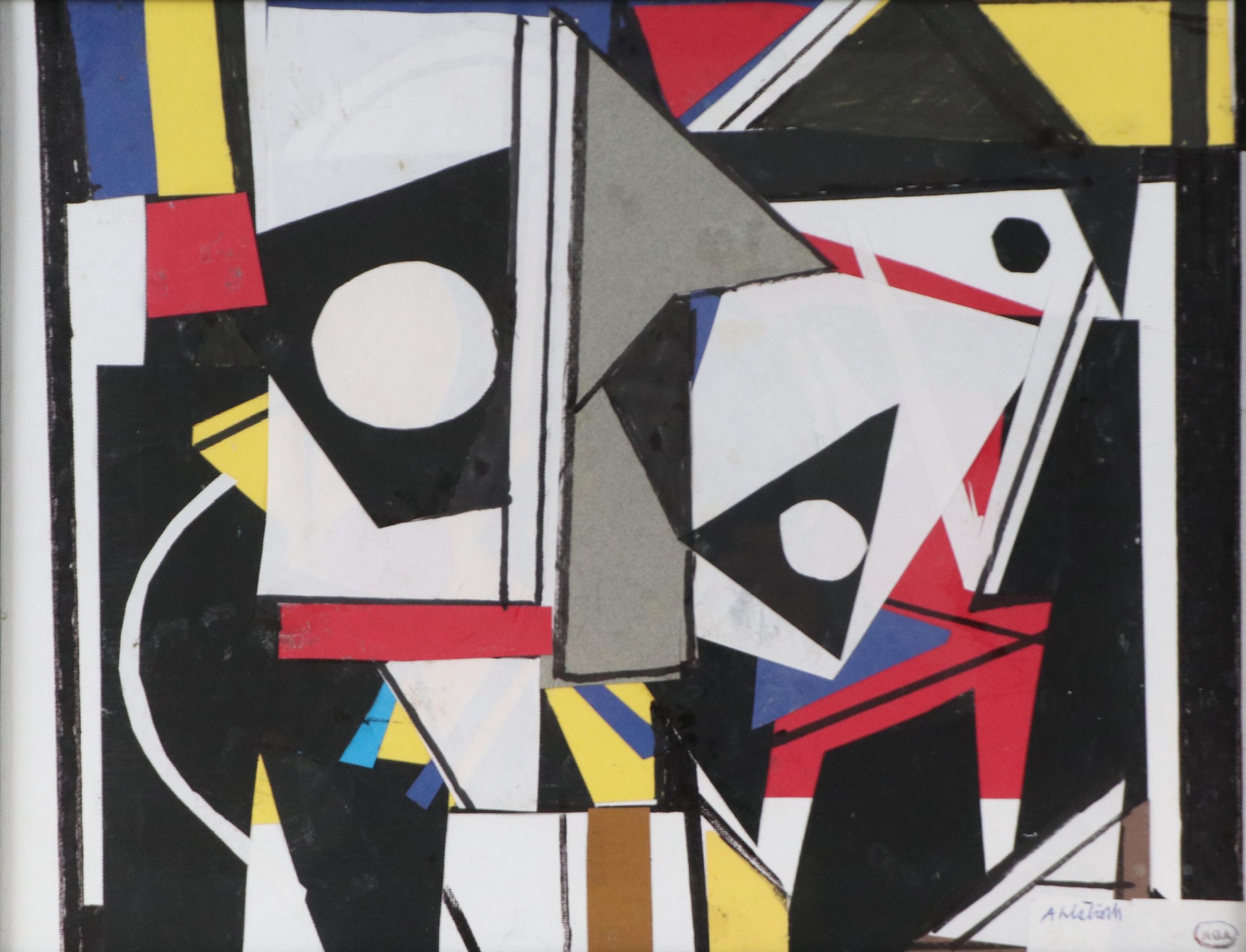 Ronald Ahlström Modern Mixed Media Collage, Late 20th Century