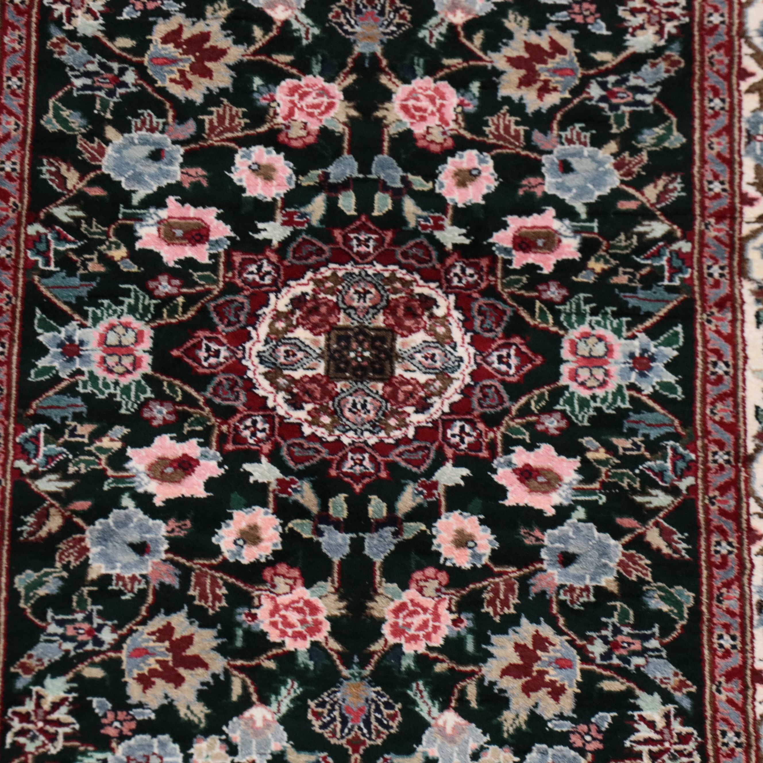 2'7 x 12' Hand-Knotted Persian Hamadan/Nain Silk Carpet Runner