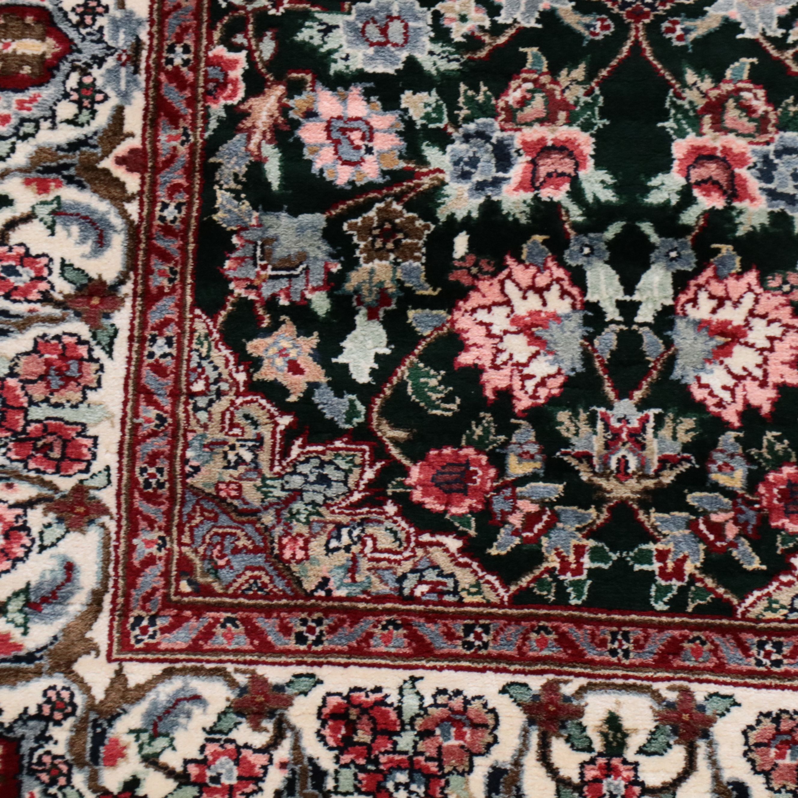 2'7 x 12' Hand-Knotted Persian Hamadan/Nain Silk Carpet Runner