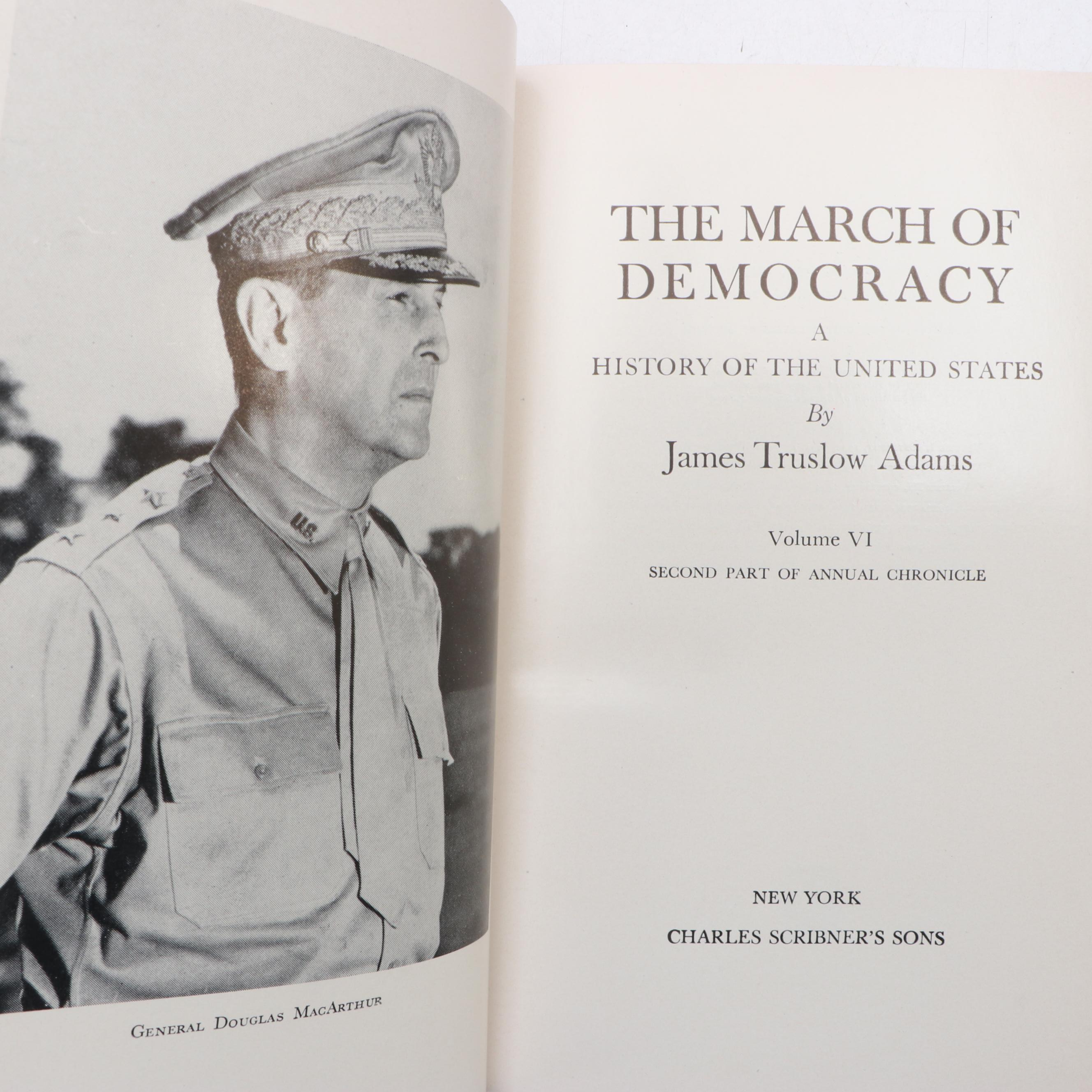 "The March of Democracy" Six-Volume Set by James Truslow Adams, 1951