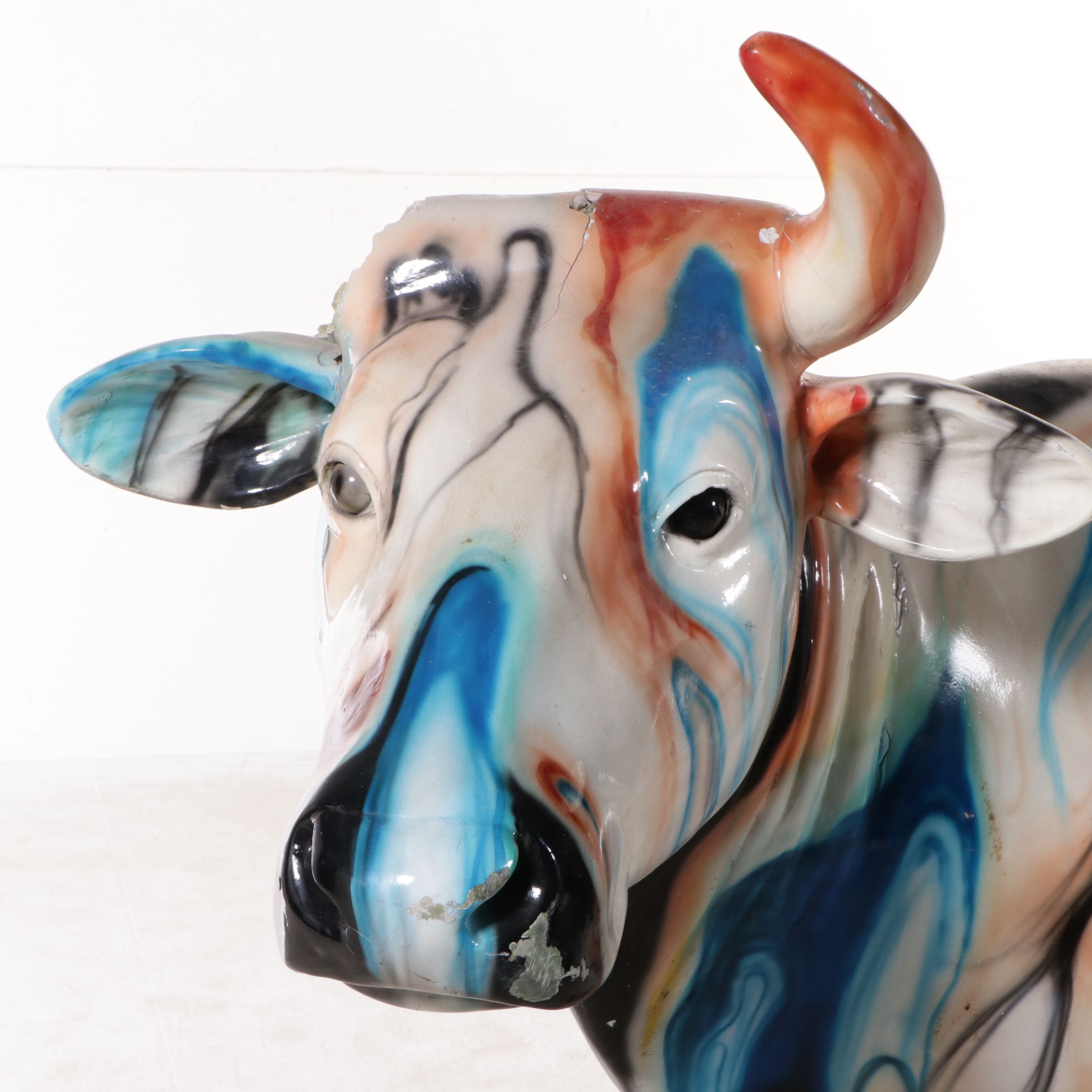 Cow Parade Style Pop Art Painted Fiberglass Statue, 21st Century