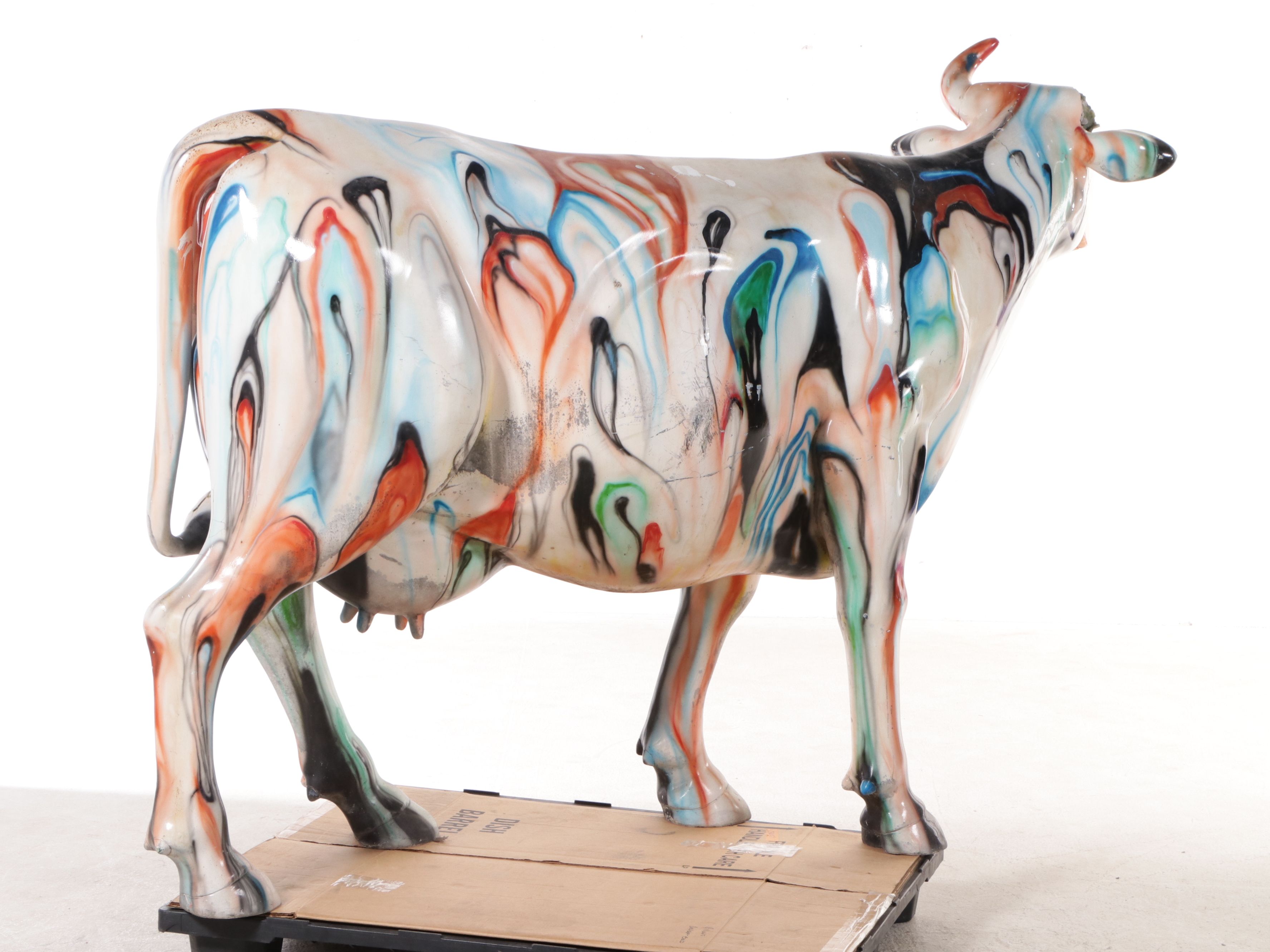 Cow Parade Style Pop Art Painted Fiberglass Statue, 21st Century