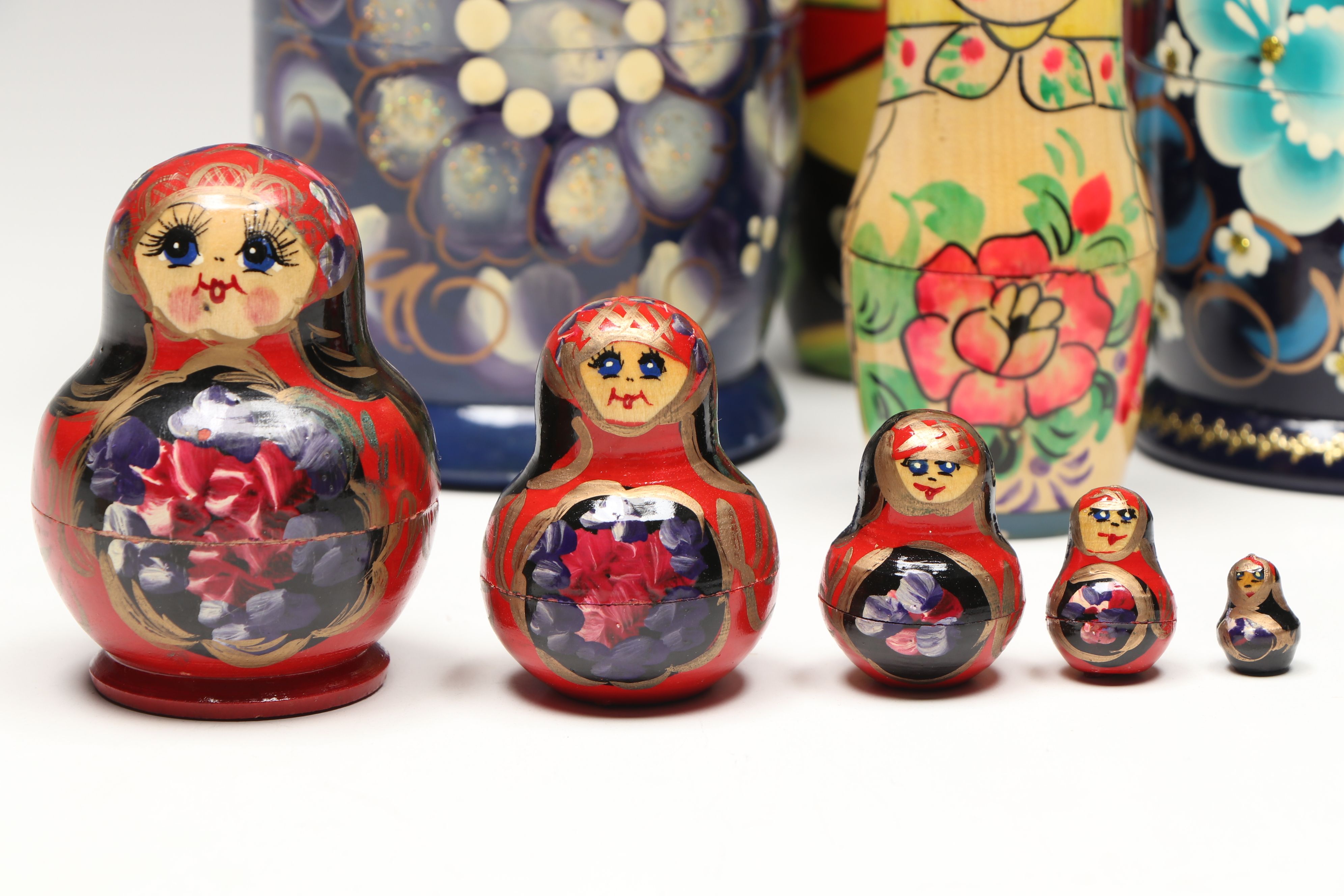 Polychrome Wooden Matryoshka Dolls