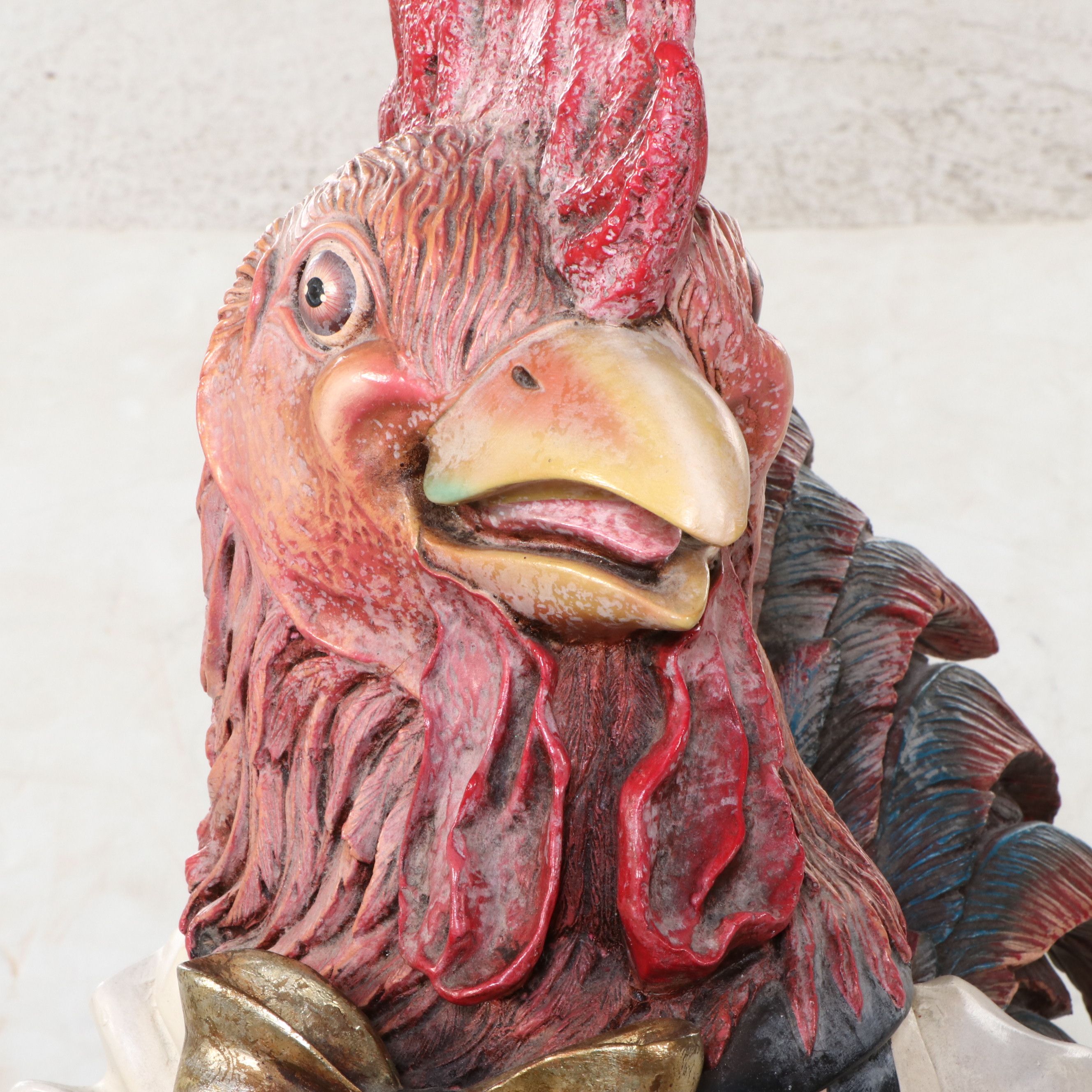 Rooster Butler Resin and Fiberglass Figure with Chalkboard Menu