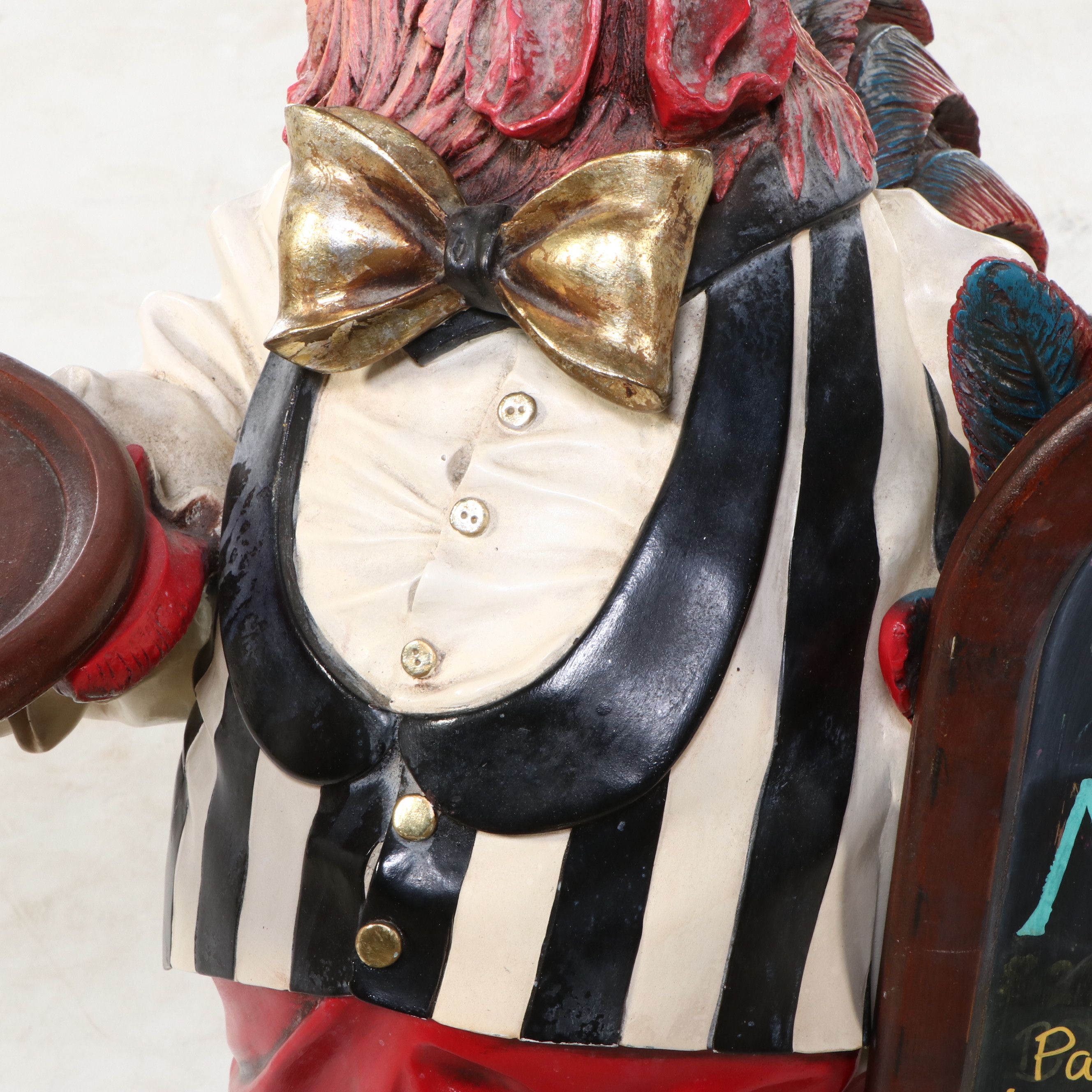 Rooster Butler Resin and Fiberglass Figure with Chalkboard Menu