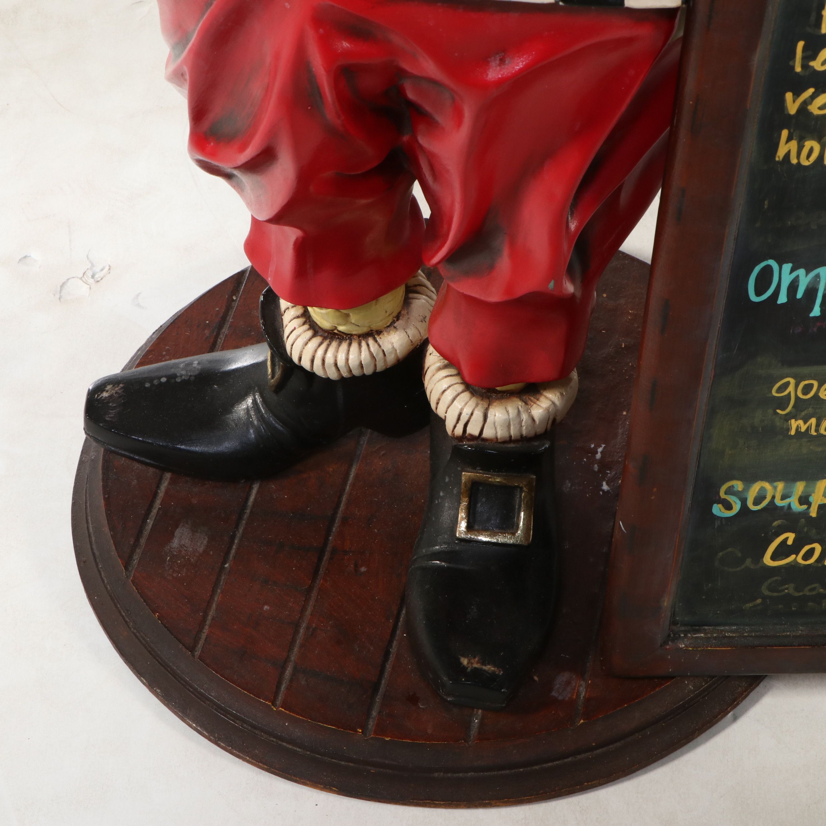 Rooster Butler Resin and Fiberglass Figure with Chalkboard Menu