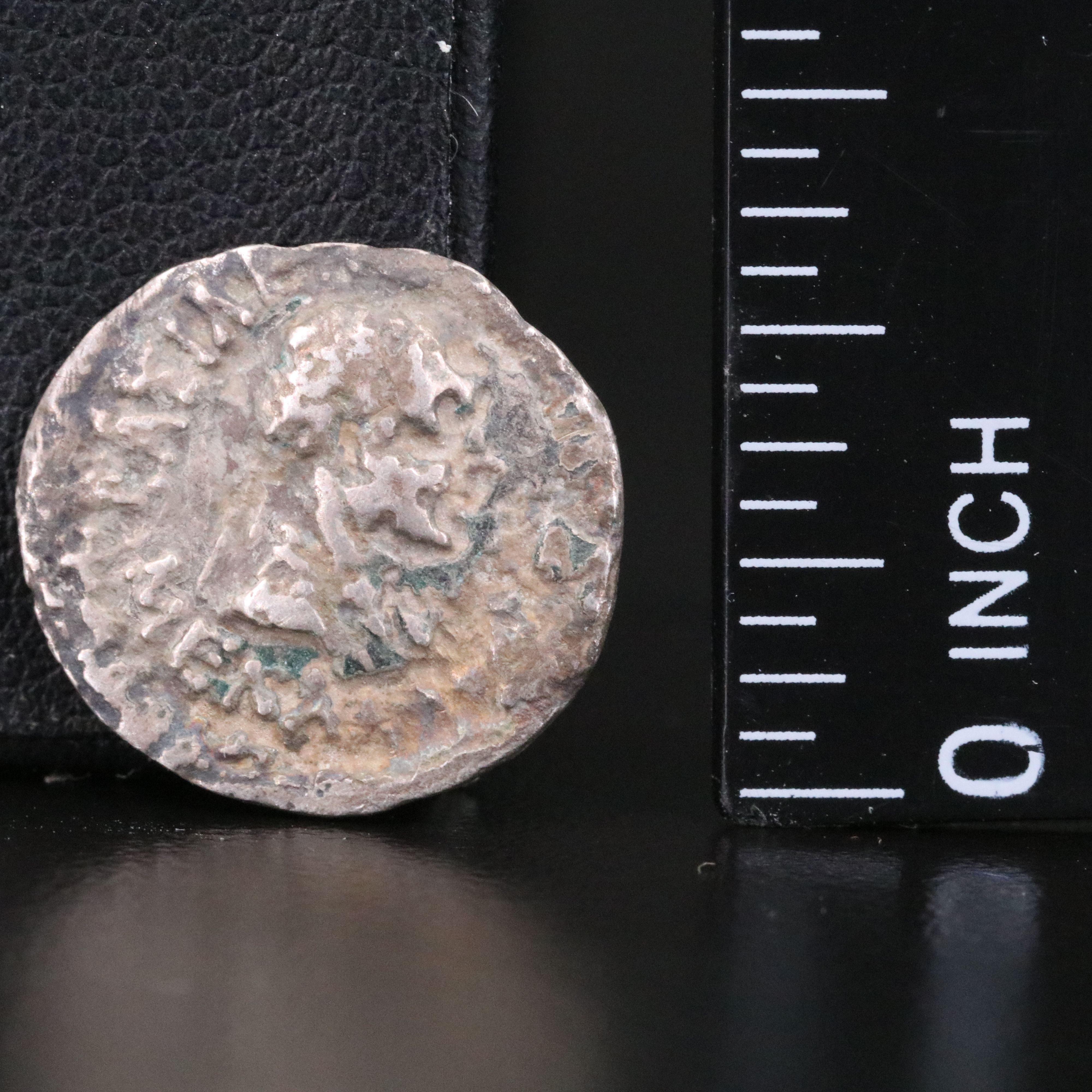 Ancient Baktrian Kingdom AR Drachm Coin of Menander I, ca. 150 B.C.