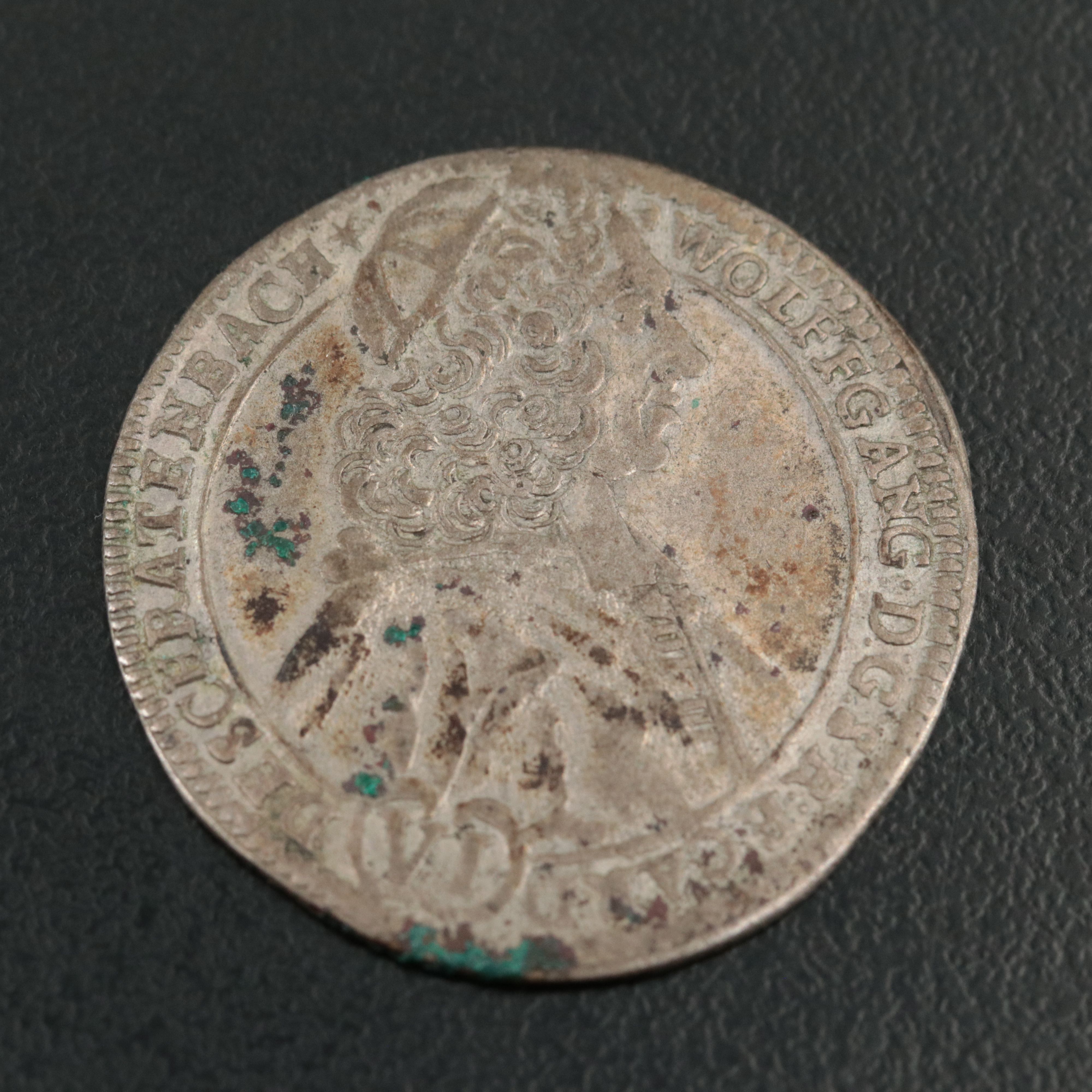 1713 Bishopric of Olomouc 6-Kreuzer Silver Coin of Wolfgang von Schrattenbach