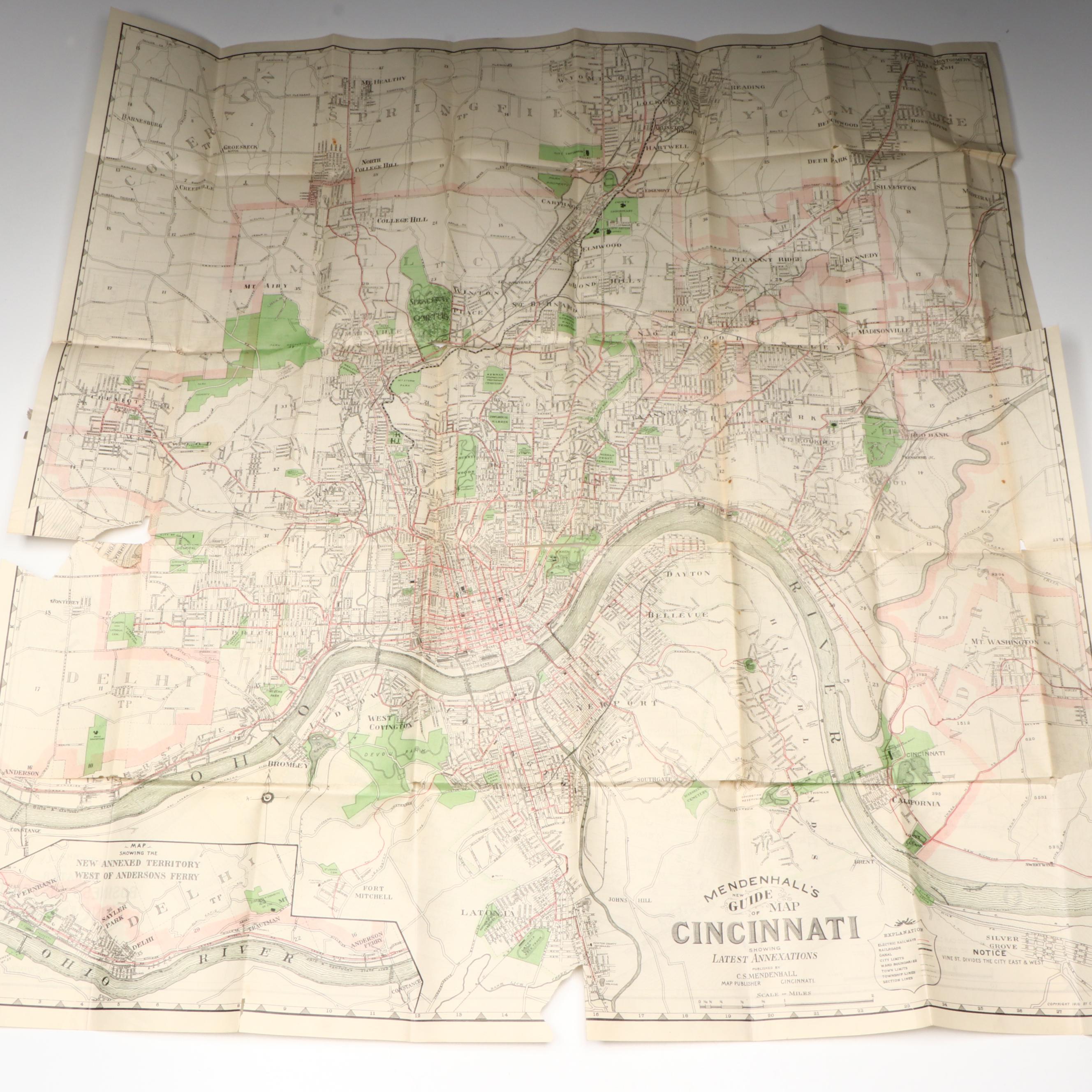 "Mendenhall's Standard Guide Map of Cincinnati," 1917