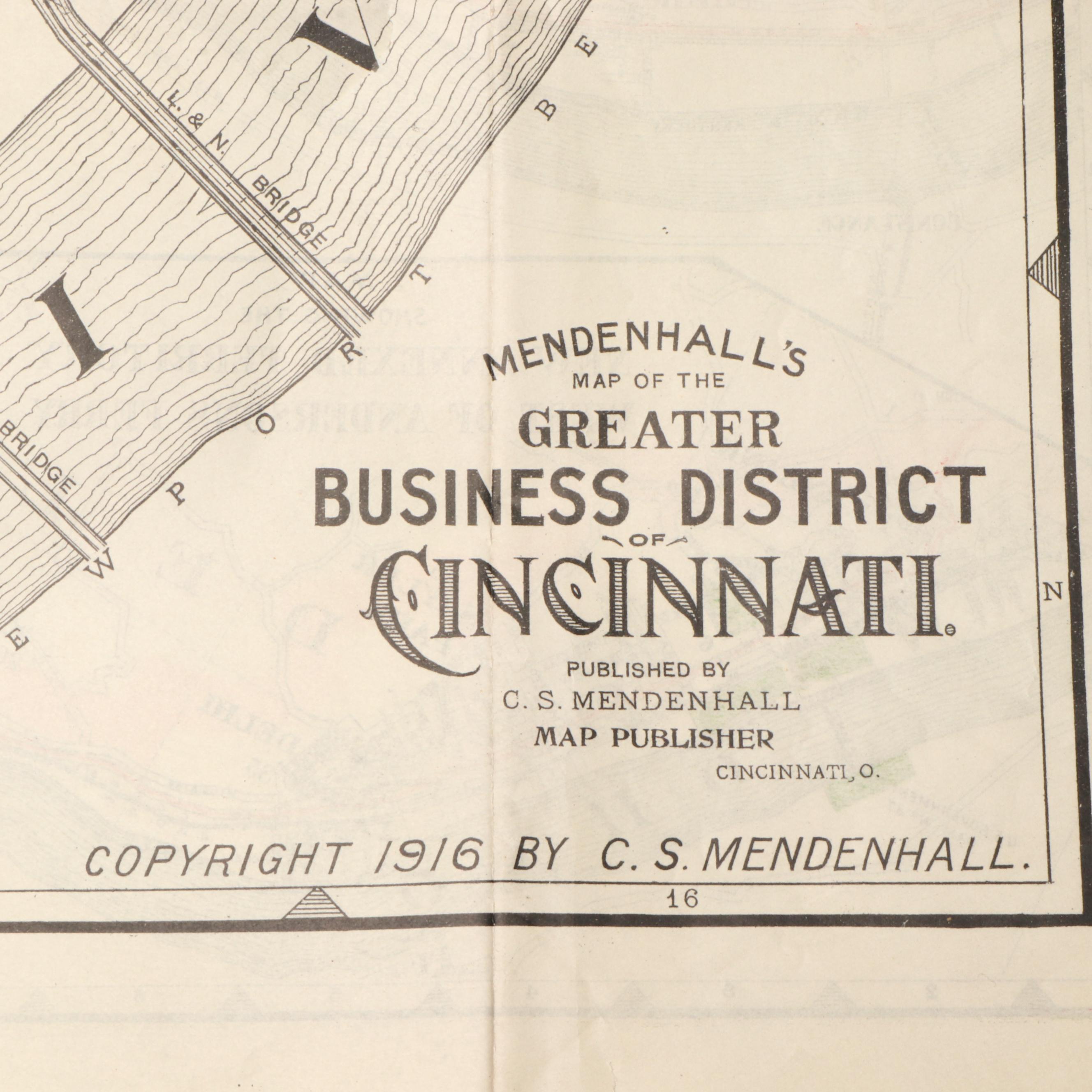 "Mendenhall's Standard Guide Map of Cincinnati," 1917