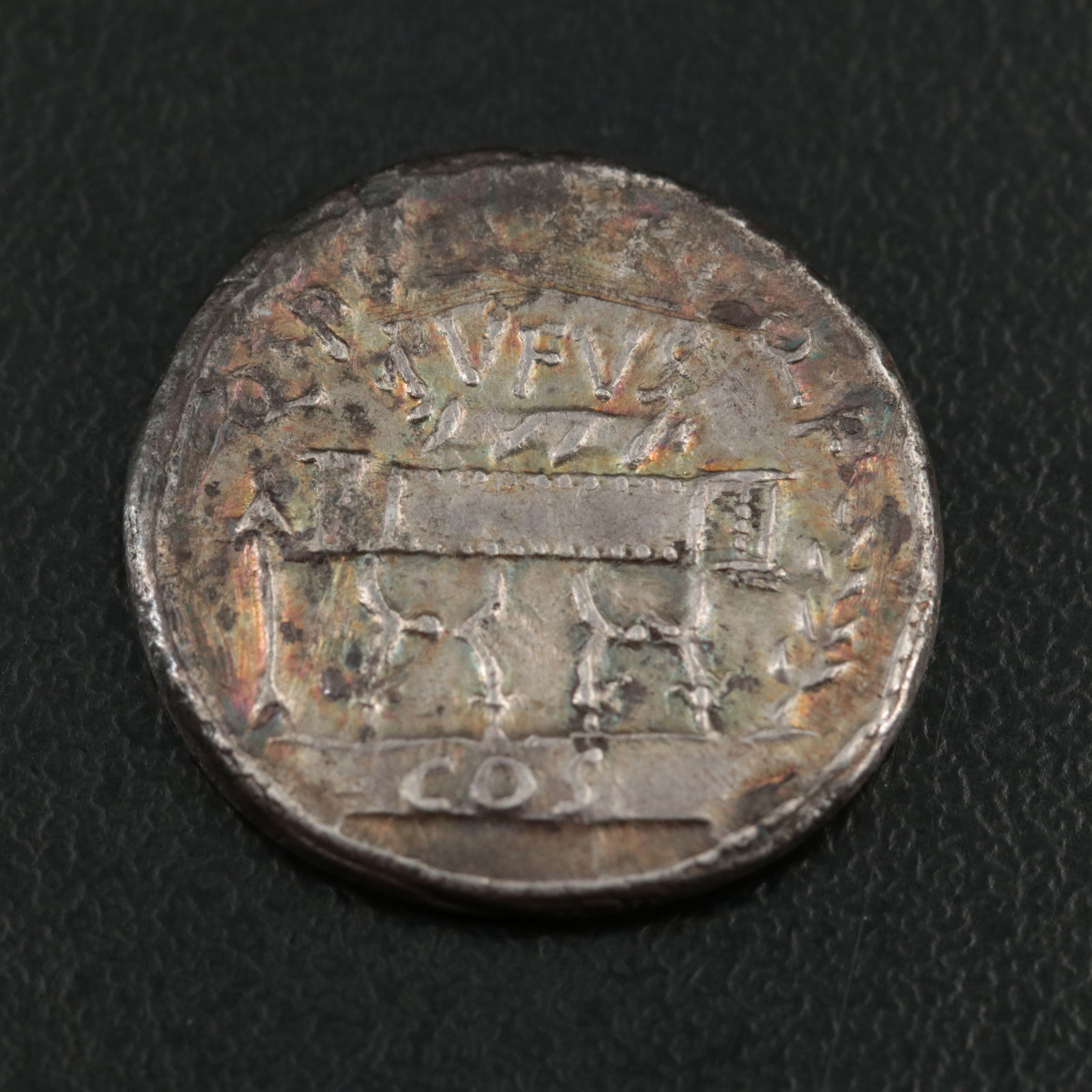 Ancient Roman Republic AR Denarius Coin of Q. Pompeius Rufus, ca. 54 B.C.