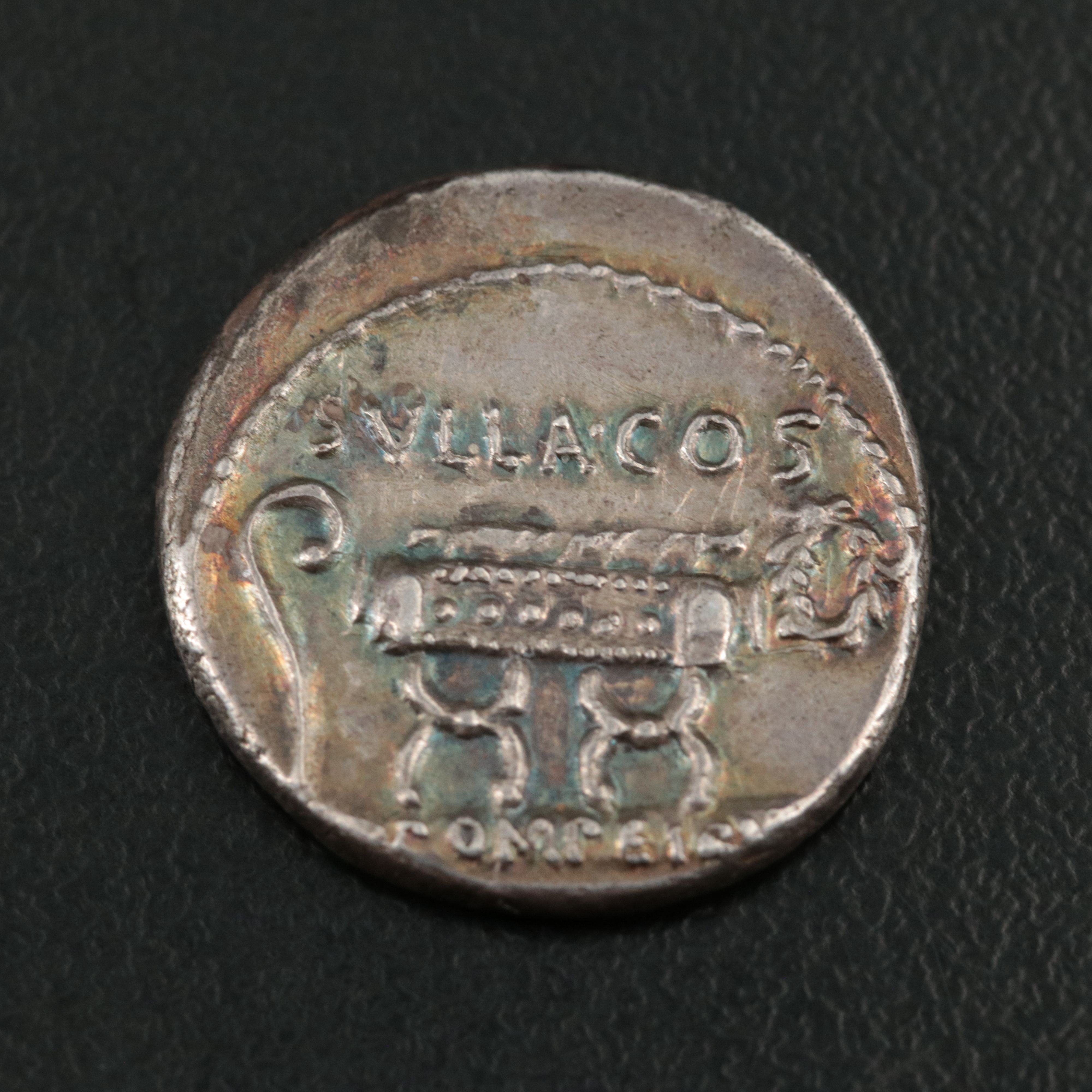 Ancient Roman Republic AR Denarius Coin of Q. Pompeius Rufus, ca. 54 B.C.