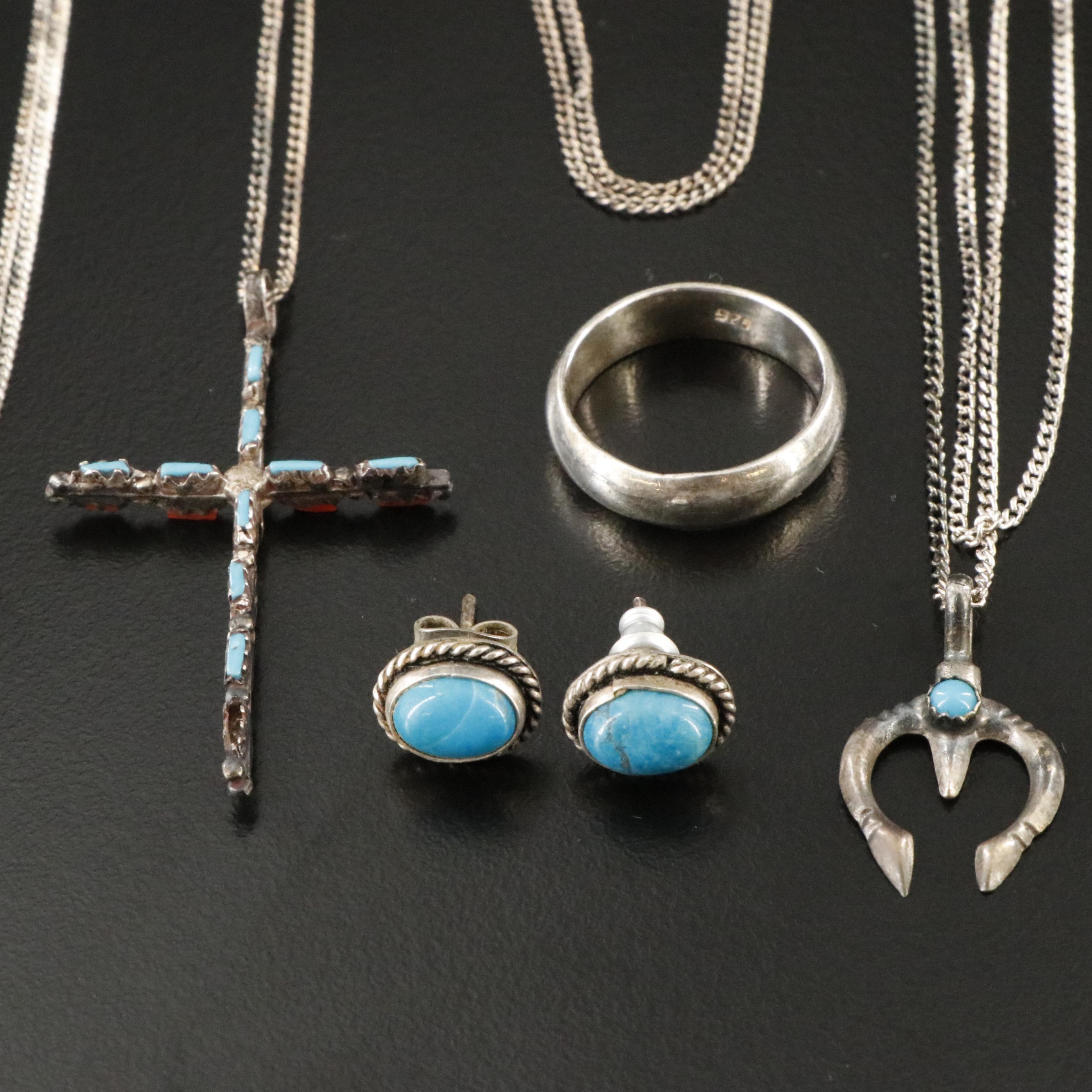 Western Sterling Jewelry Collection Featuring Reversible Cross and Coral
