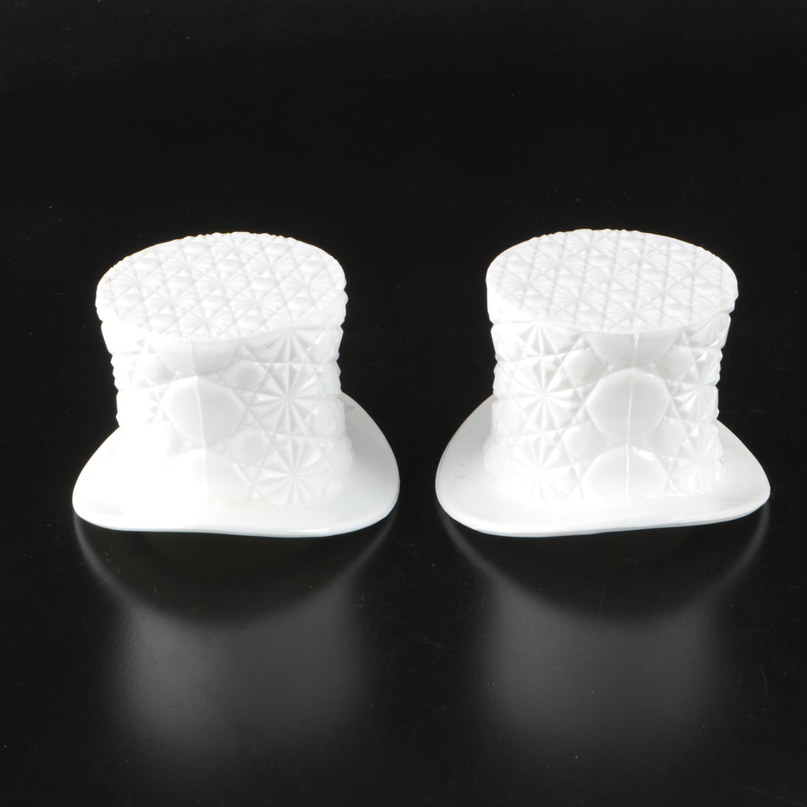 Pyrex Milk Glass Oval Plates with Other Table Accessories, Mid to Late 20th C.