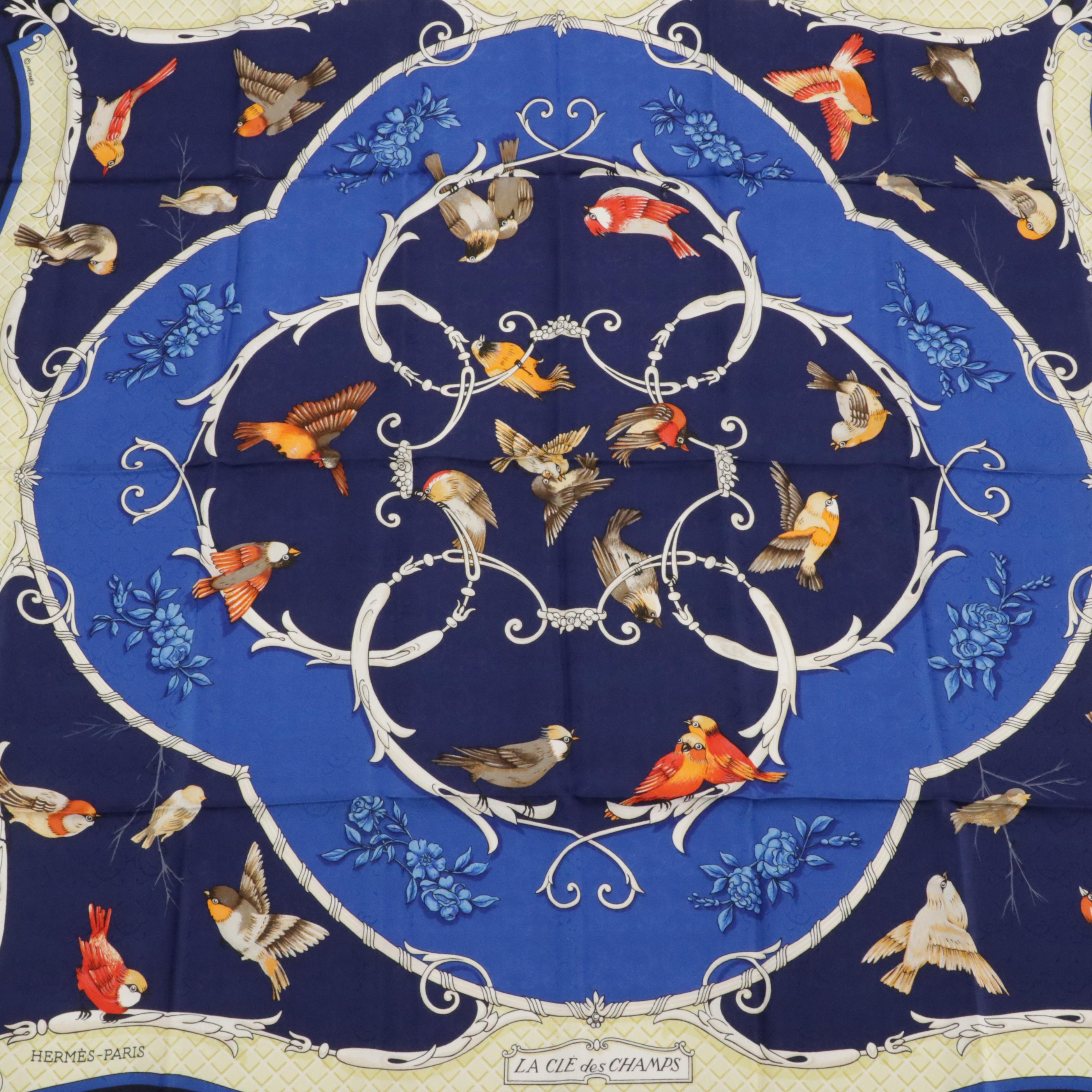 Hermès "La Clé des Champs" Silk Jacquard Scarf 90