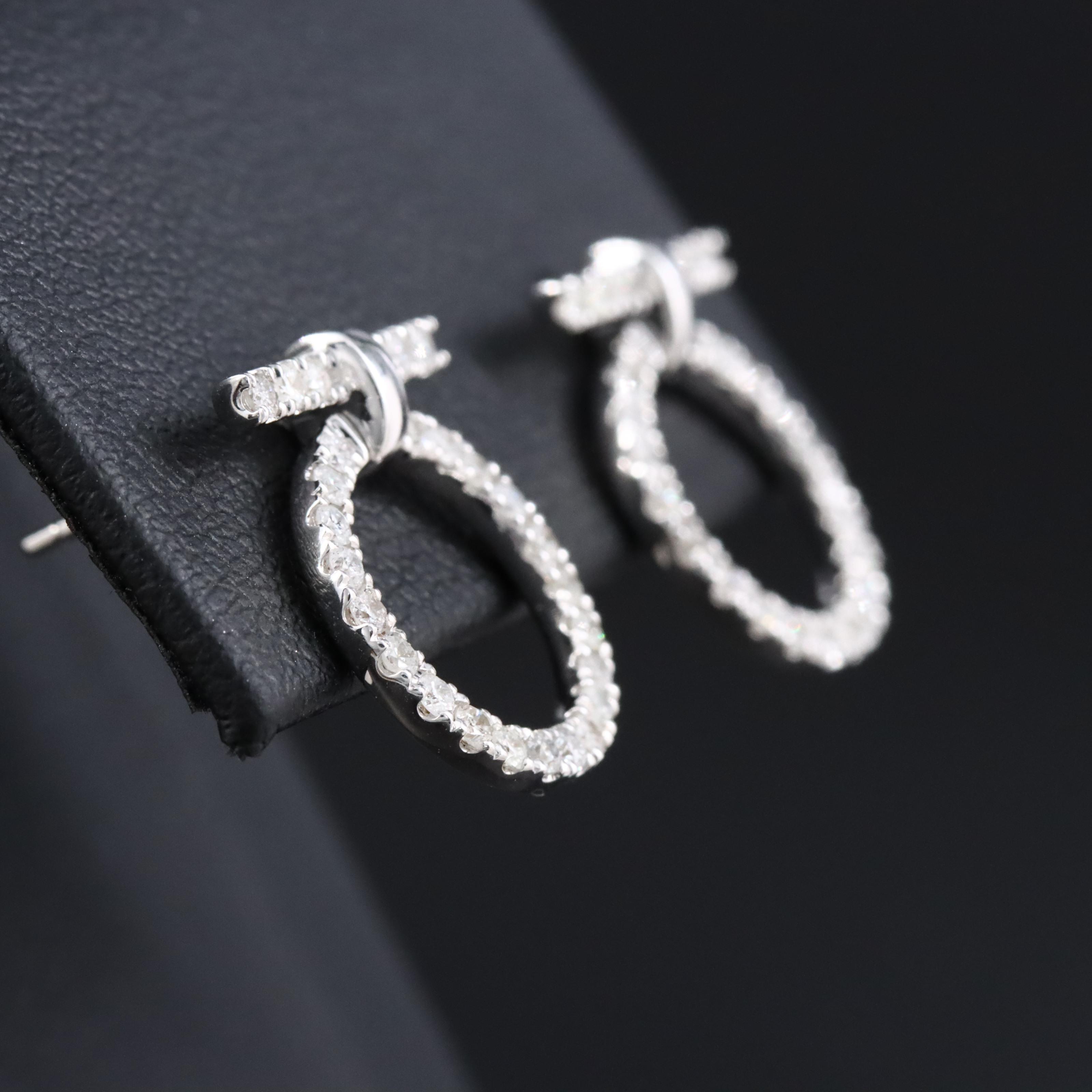 14K 0.83 CTW Diamond Snaffle Bit Earrings