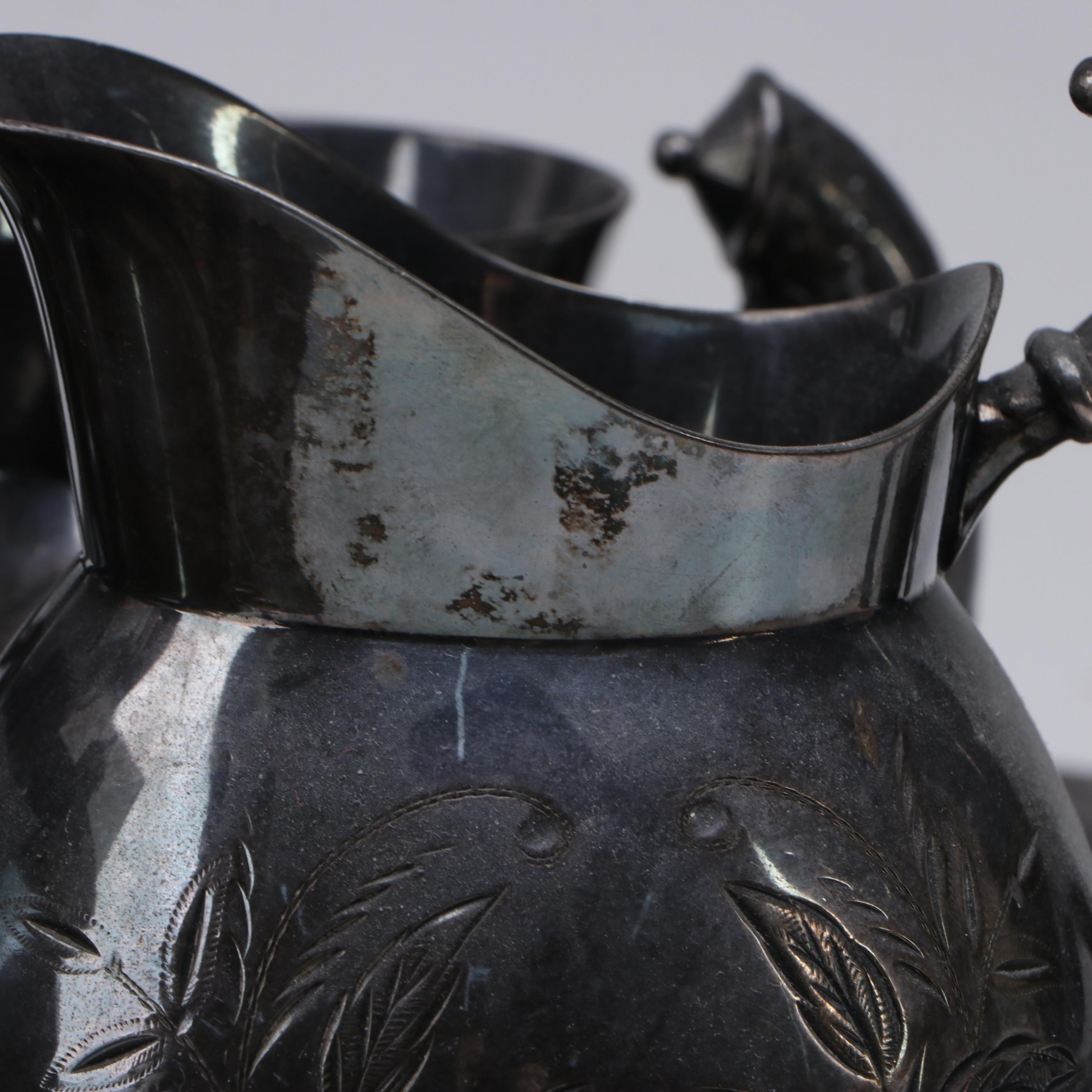 Wm. Rogers Silver Plate Tea Set with Handled Tray