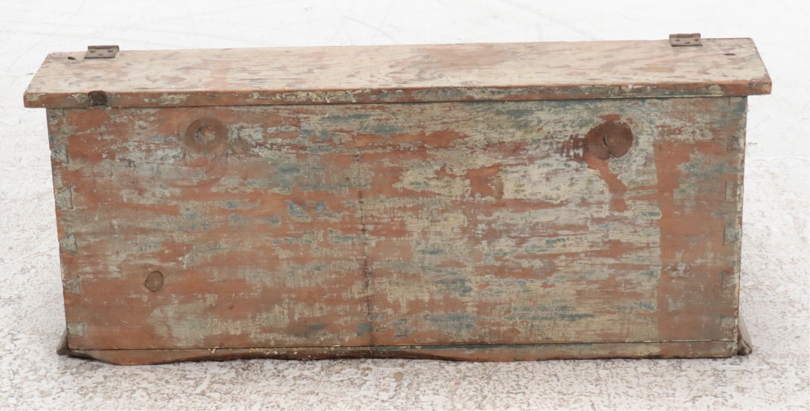 American Pine Paymaster's/Depot Desk Box with Original Paint, Mid-19th Century