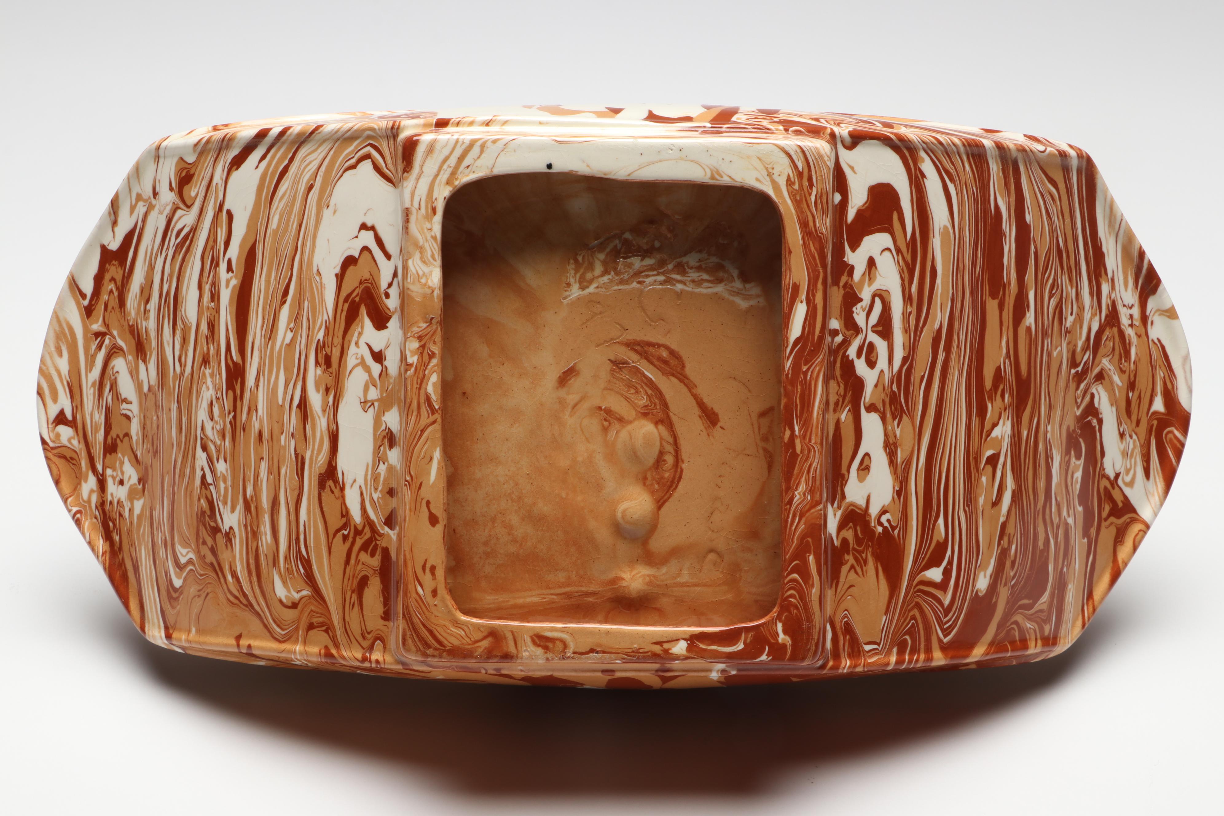 Ohio Made Swirl Glaze Ceramic Vases and Serveware, 1970s