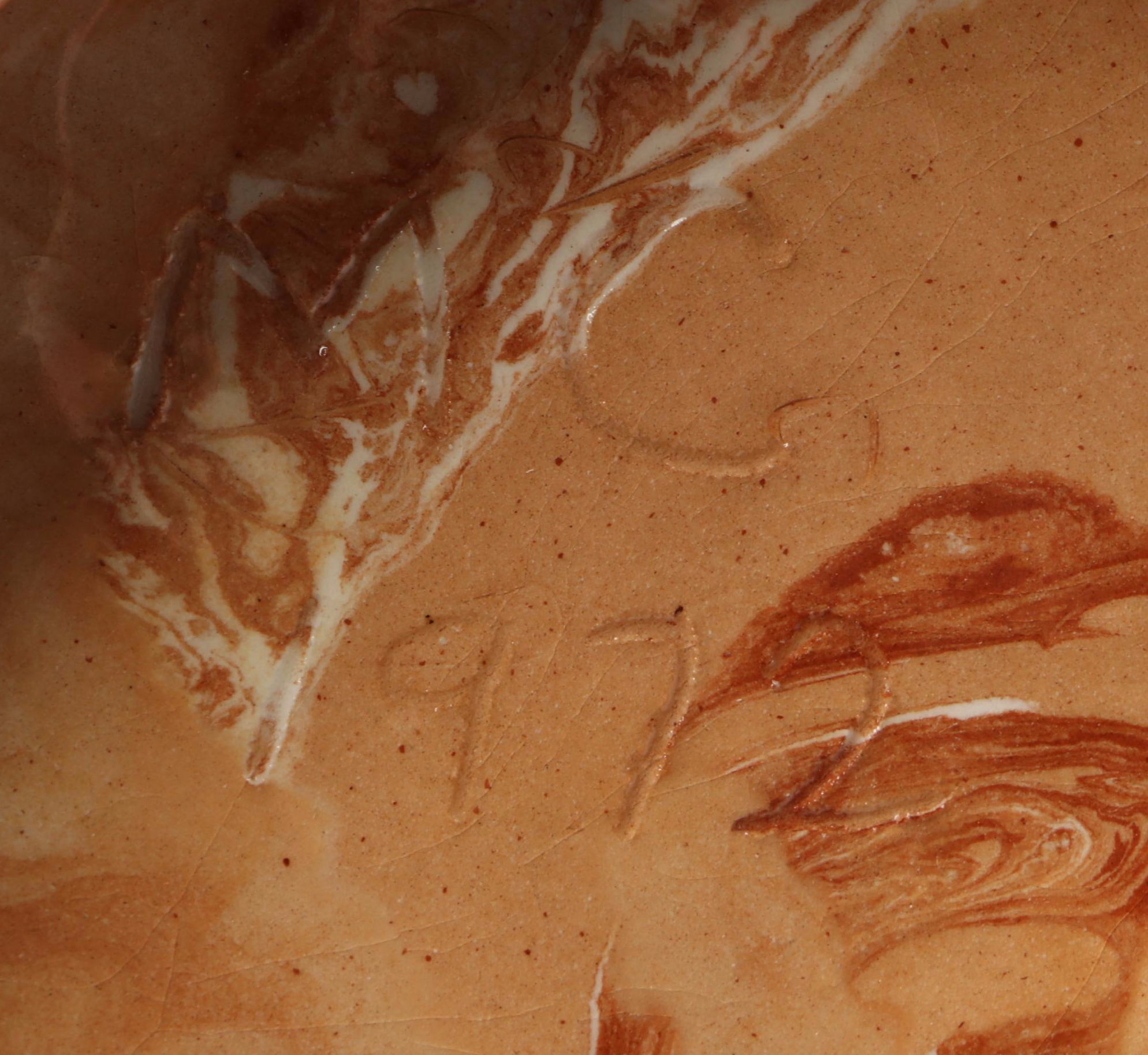 Ohio Made Swirl Glaze Ceramic Vases and Serveware, 1970s