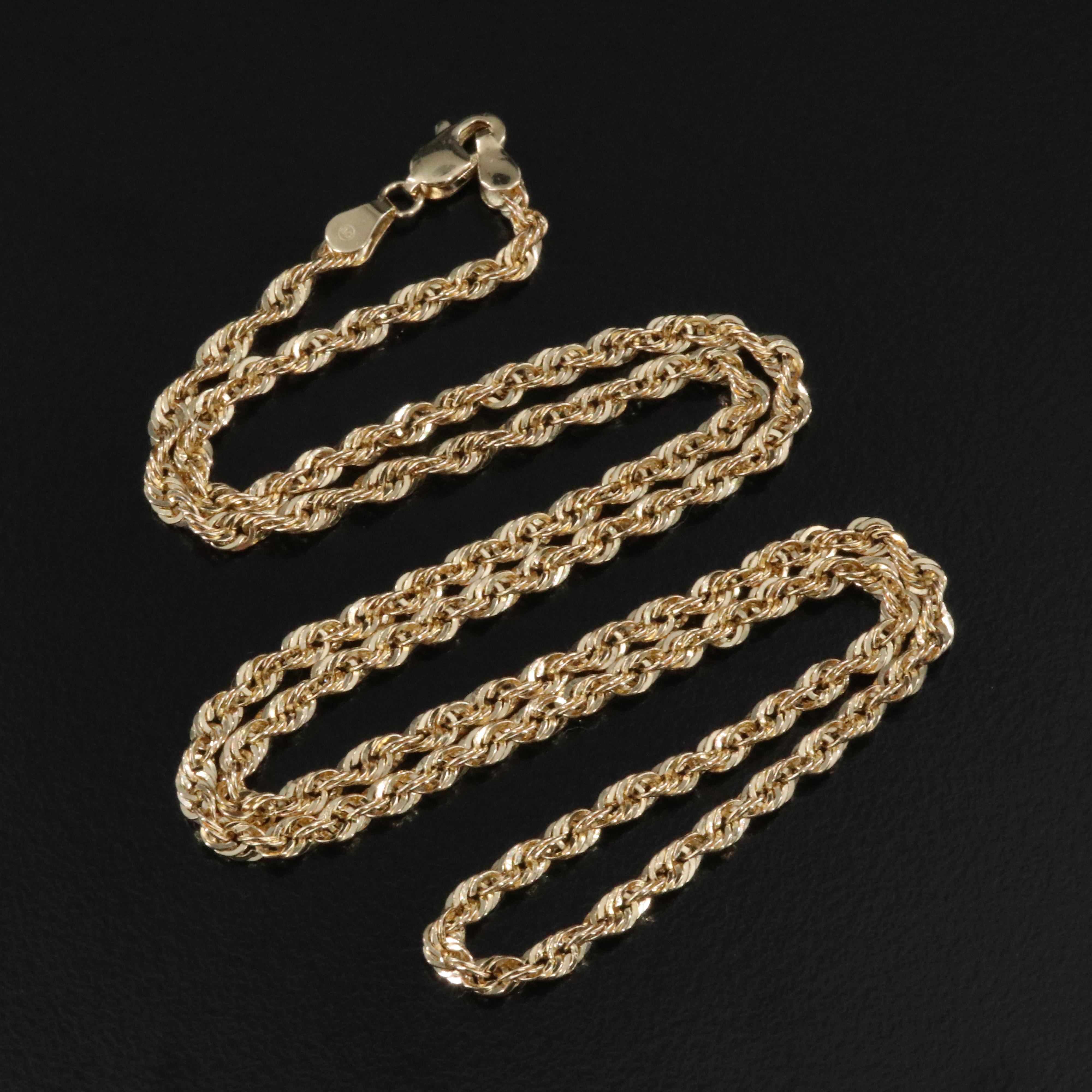 14K Braided Rope Chain Necklace