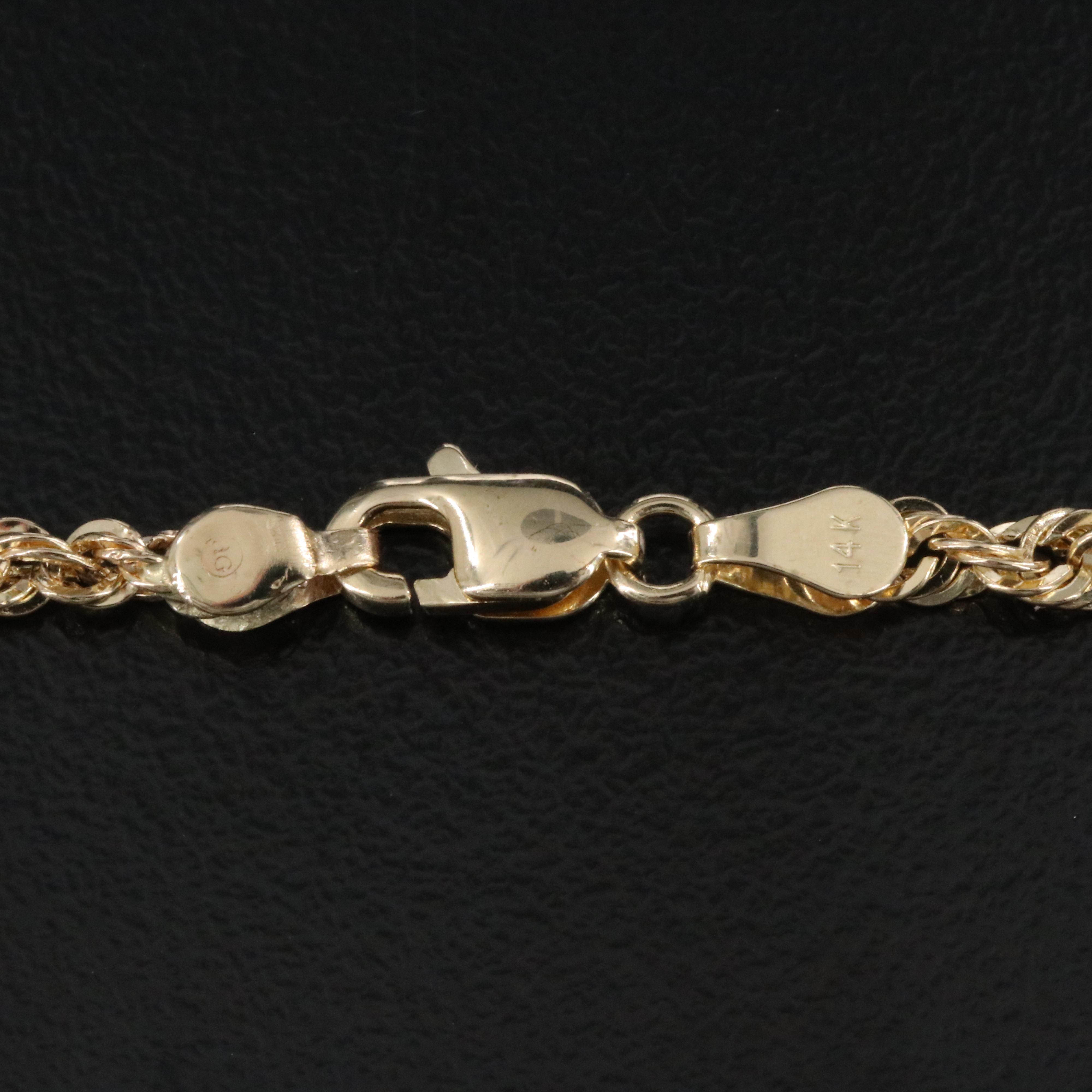 14K Braided Rope Chain Necklace