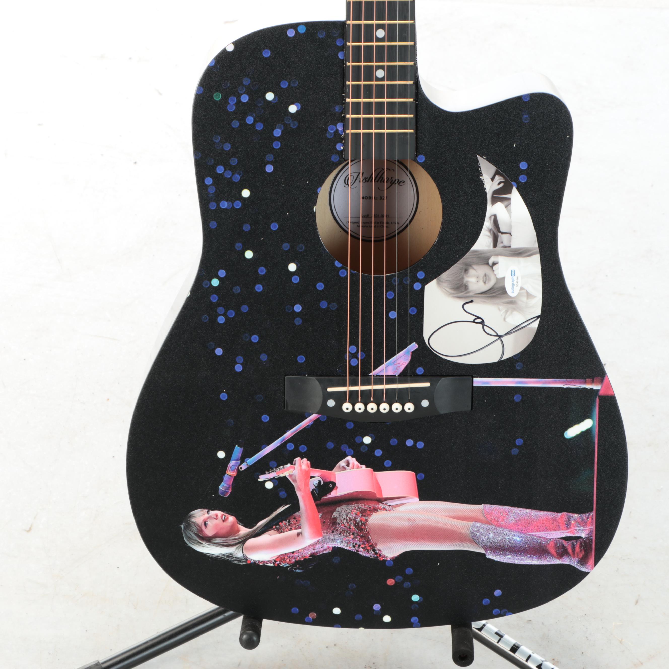 Taylor Swift Eras Tour Decal-Signed Ashthorpe Acoustic Guitar
