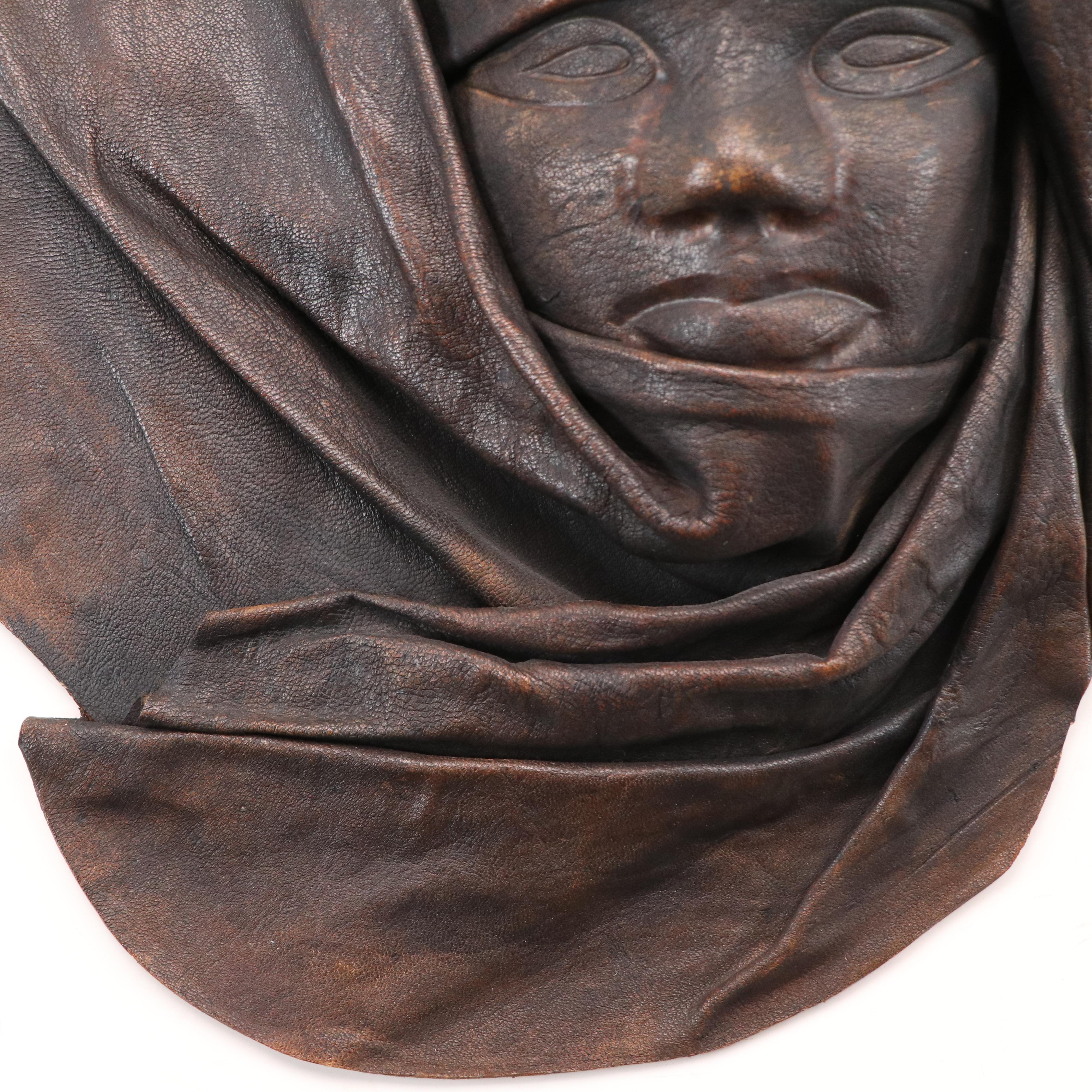 Jamaican Handmade Leather Mask, 20th Century