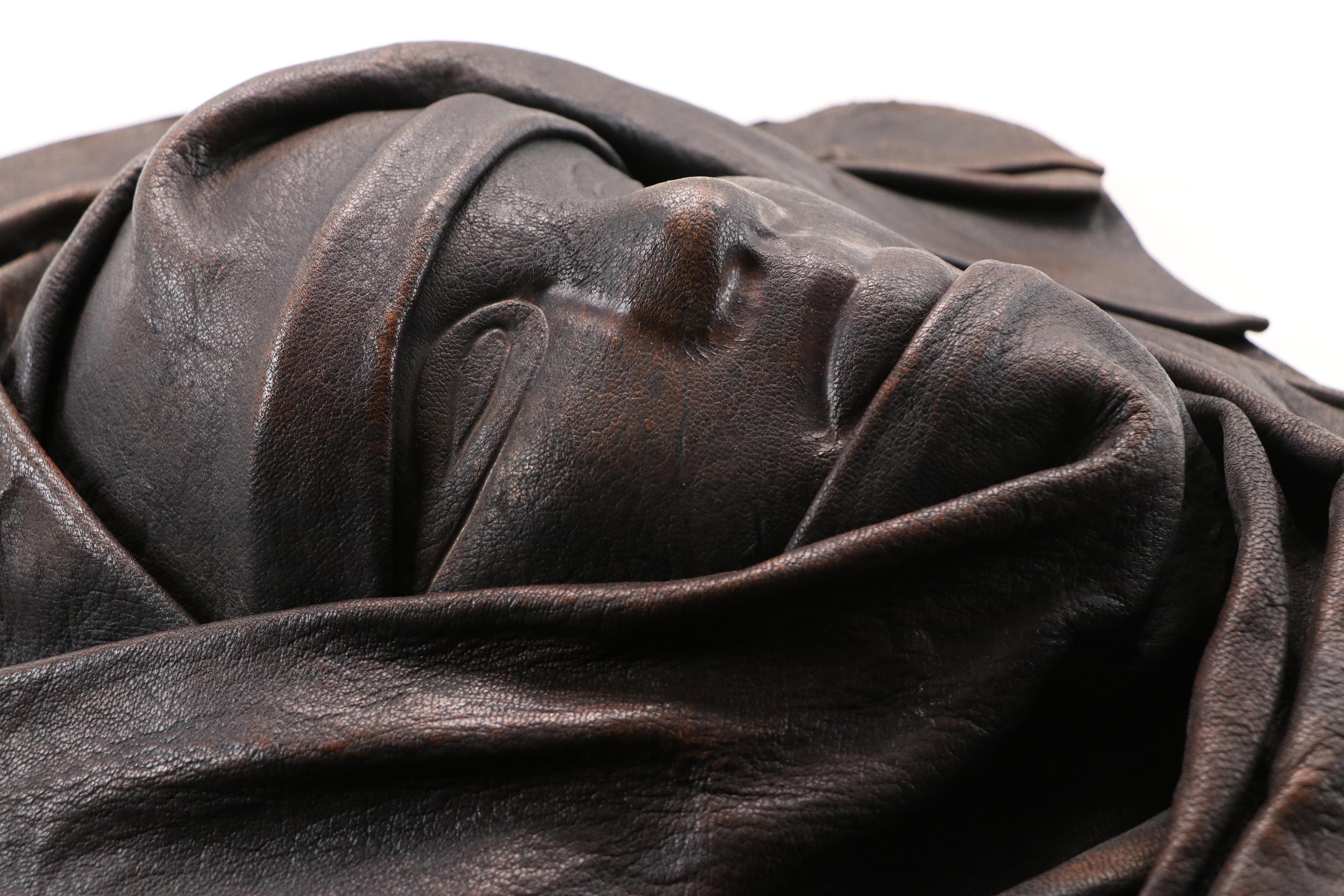 Jamaican Handmade Leather Mask, 20th Century