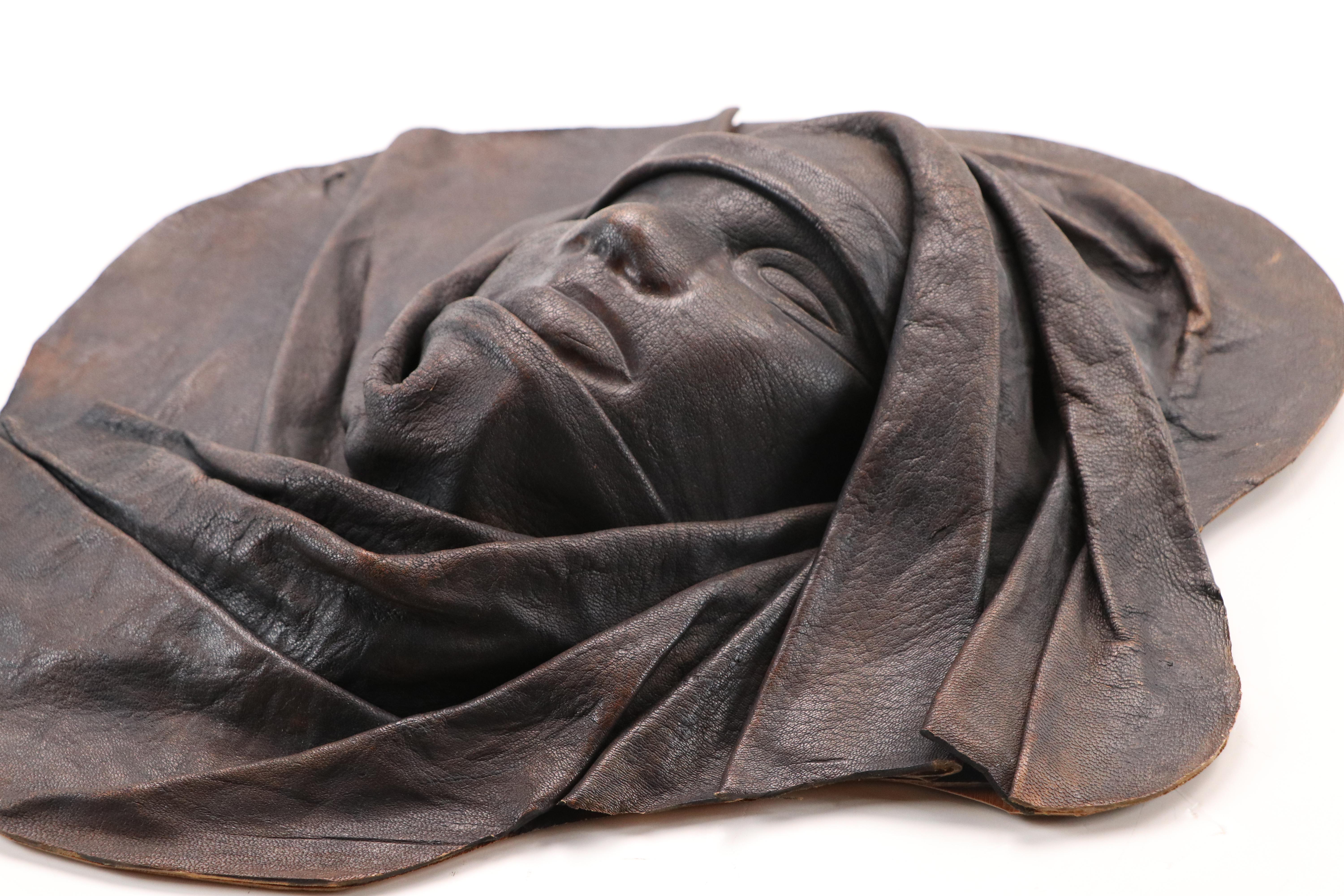 Jamaican Handmade Leather Mask, 20th Century