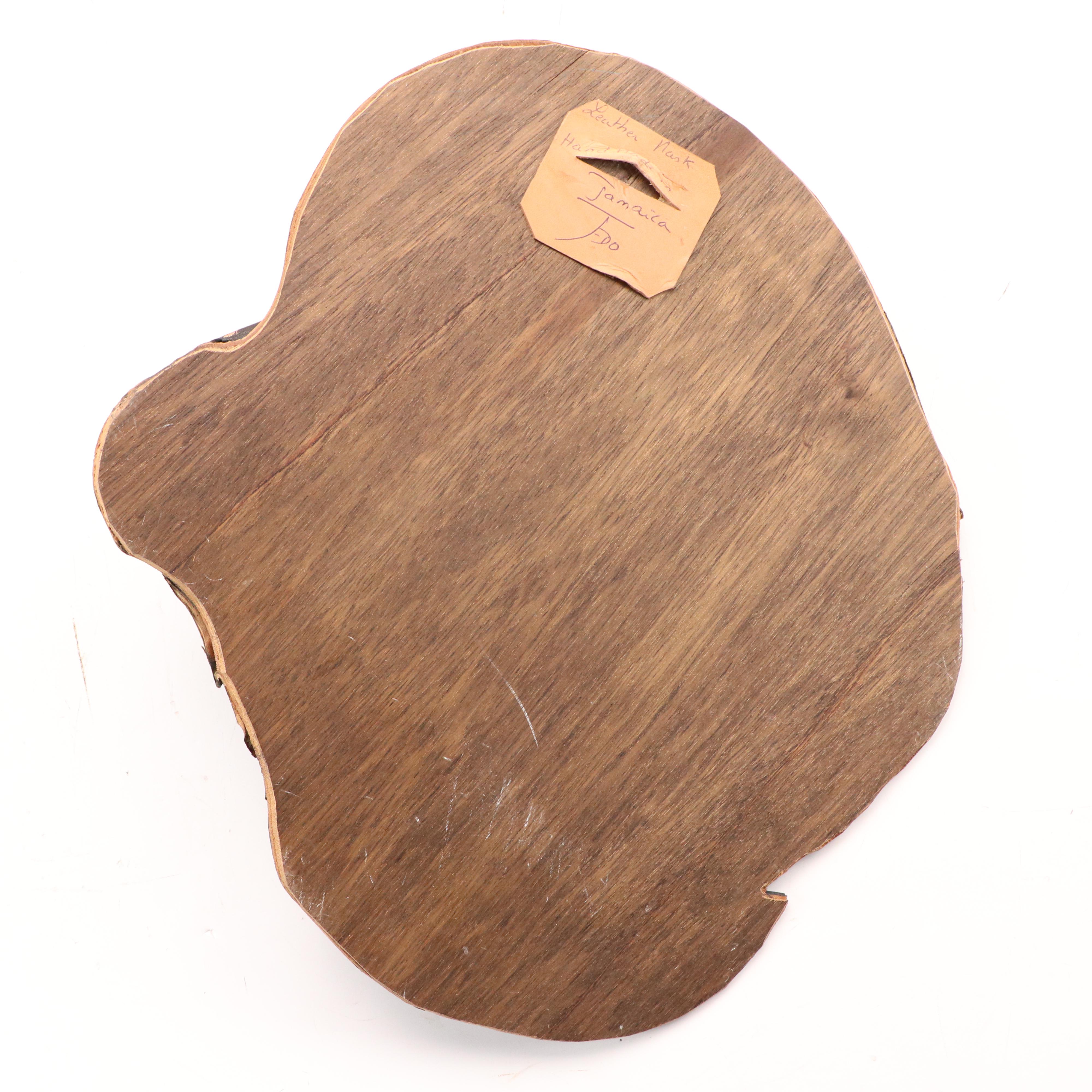 Jamaican Handmade Leather Mask, 20th Century