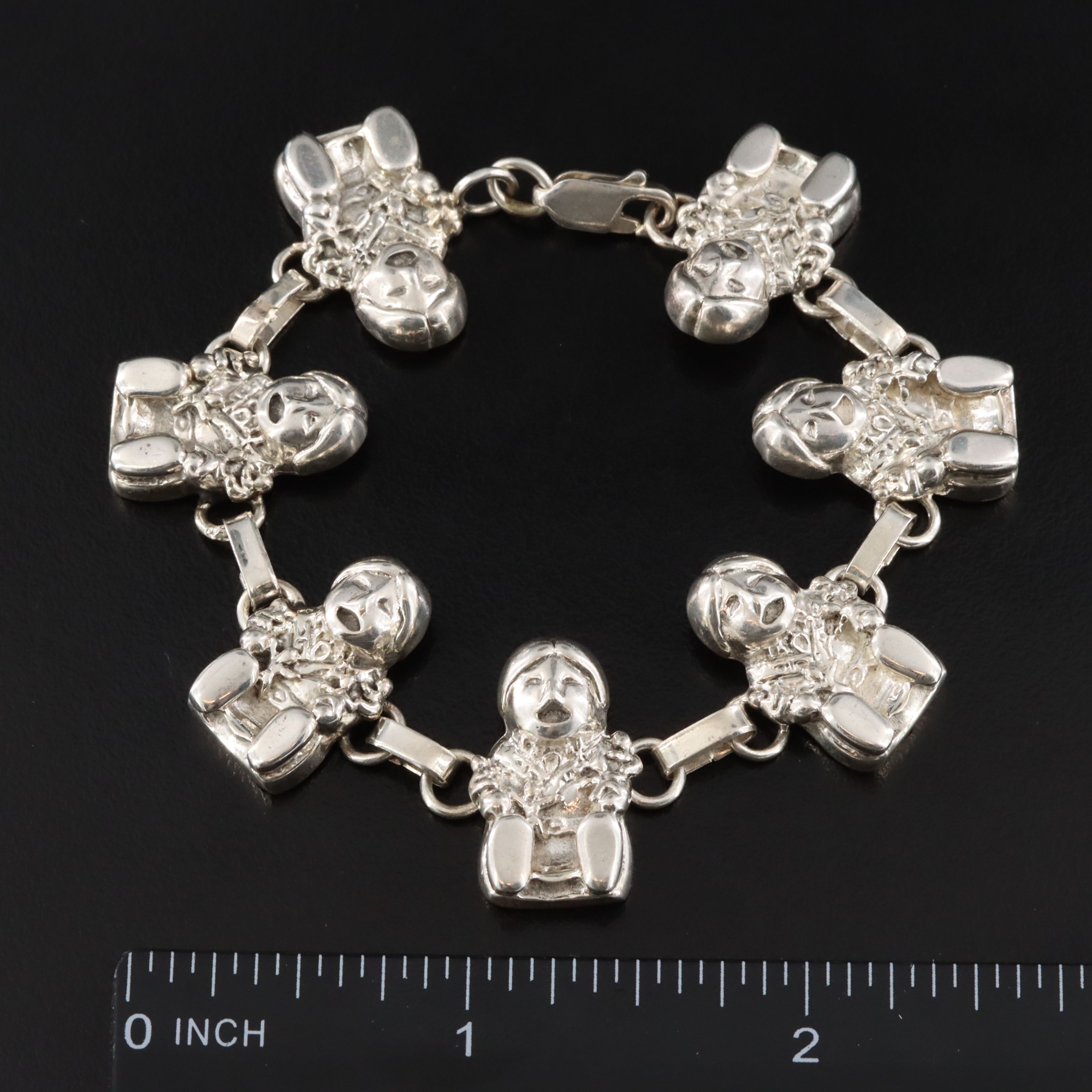 Carol Felley Sterling Story Teller Link Bracelet