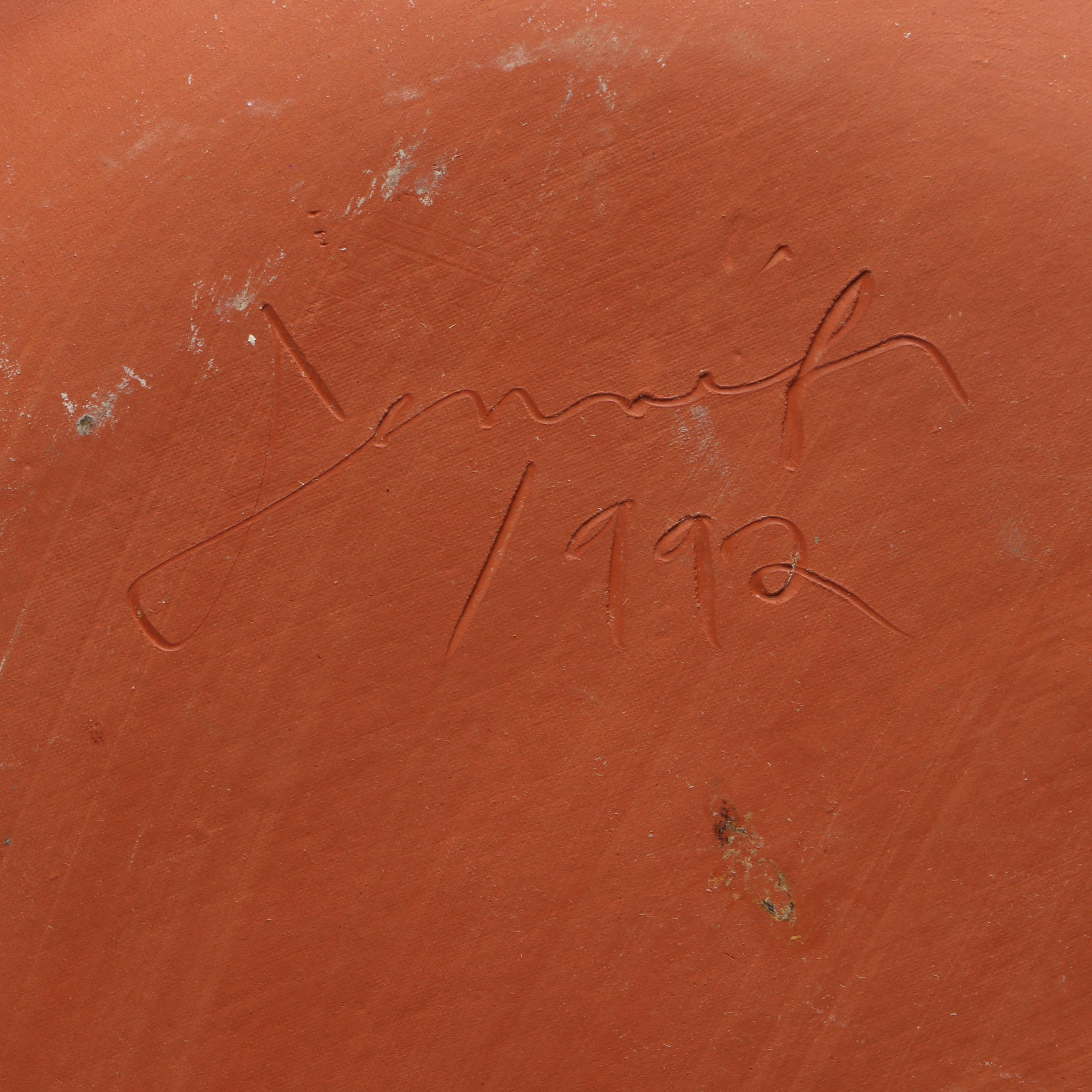 Mexican Folk Art Plate and Glazed Terracotta Tableware