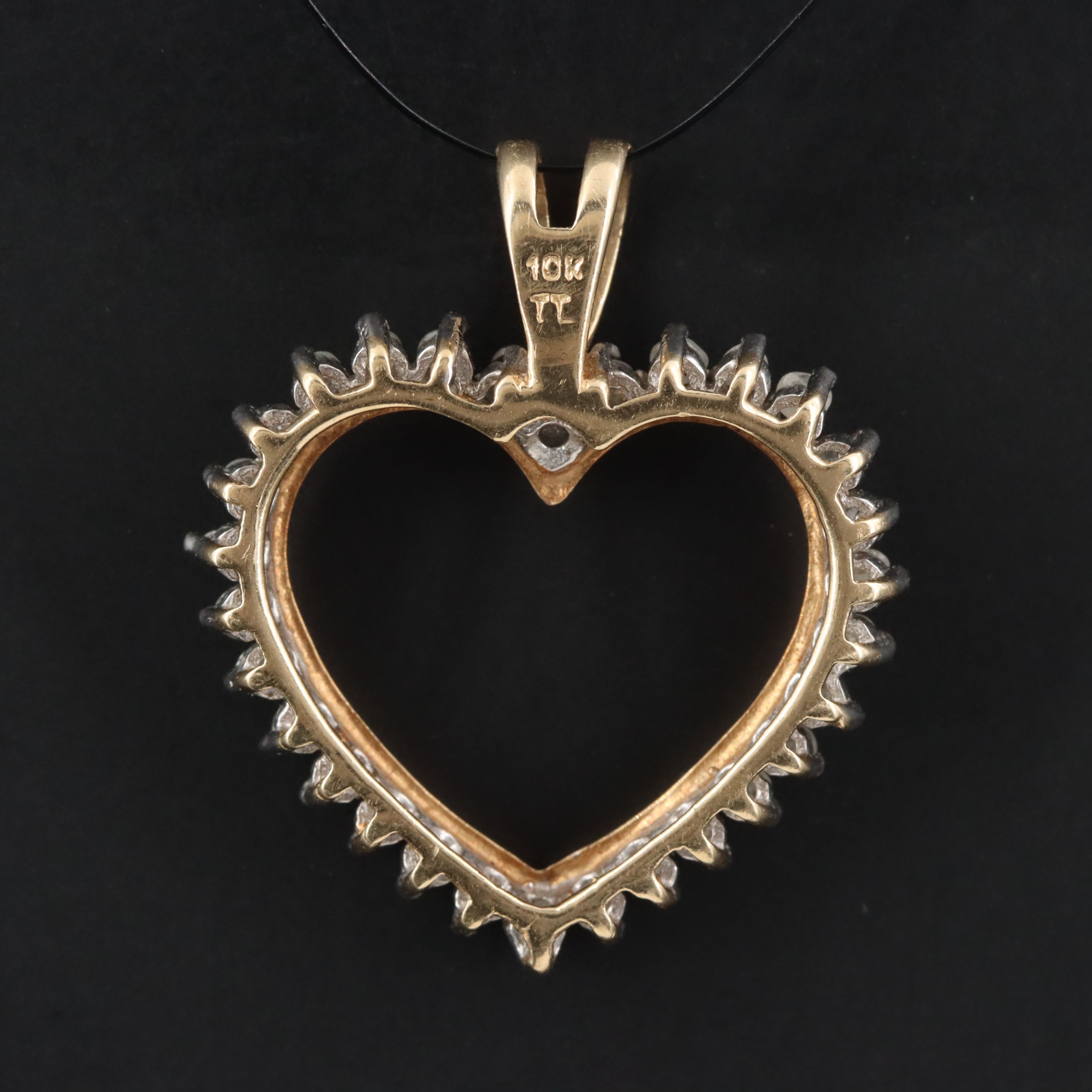 10K Diamond Heart Pendant