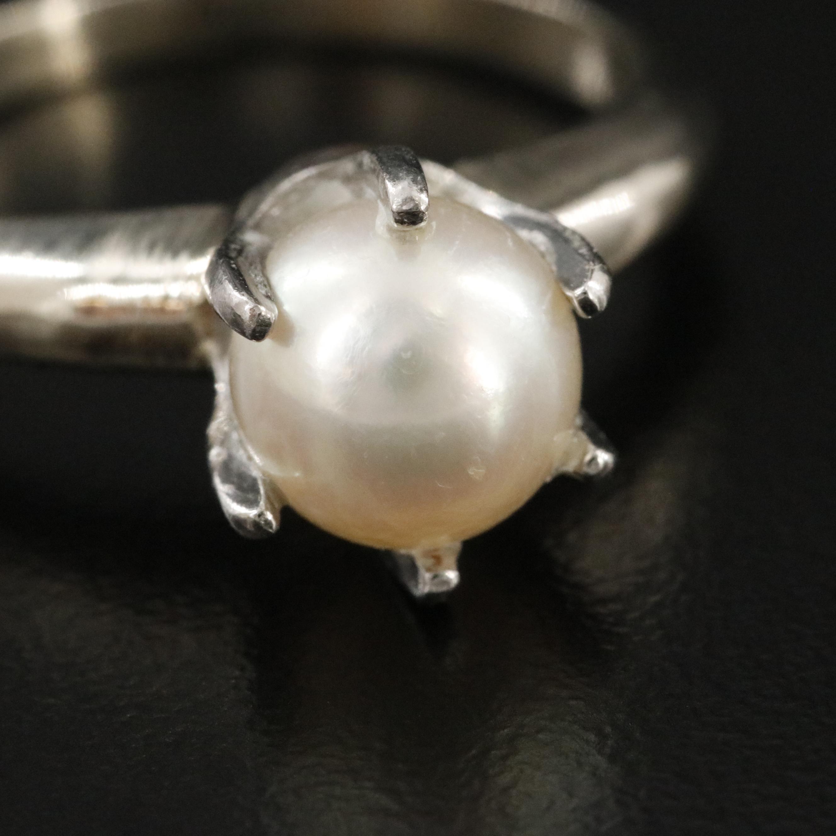 14K Pearl Solitaire Ring
