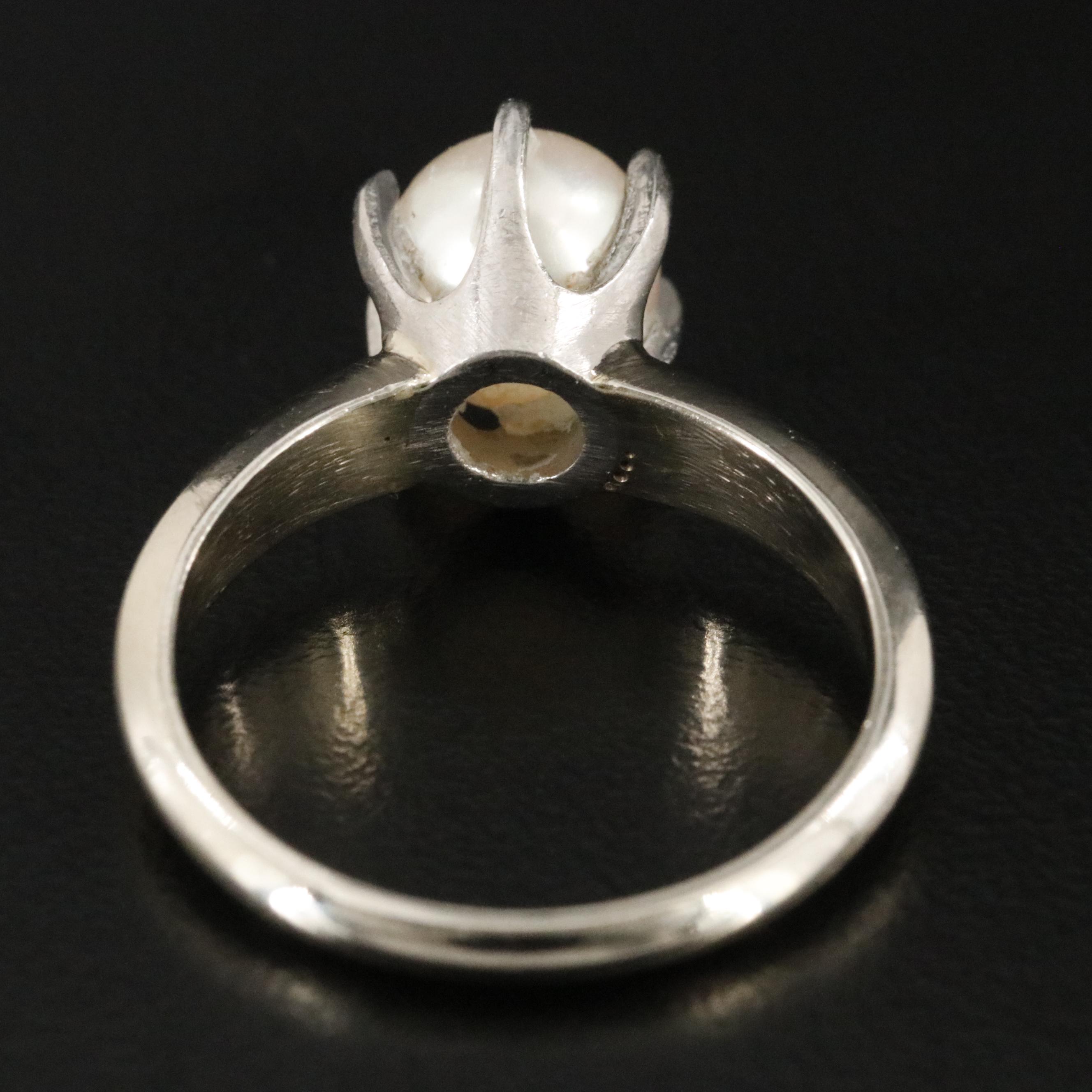 14K Pearl Solitaire Ring