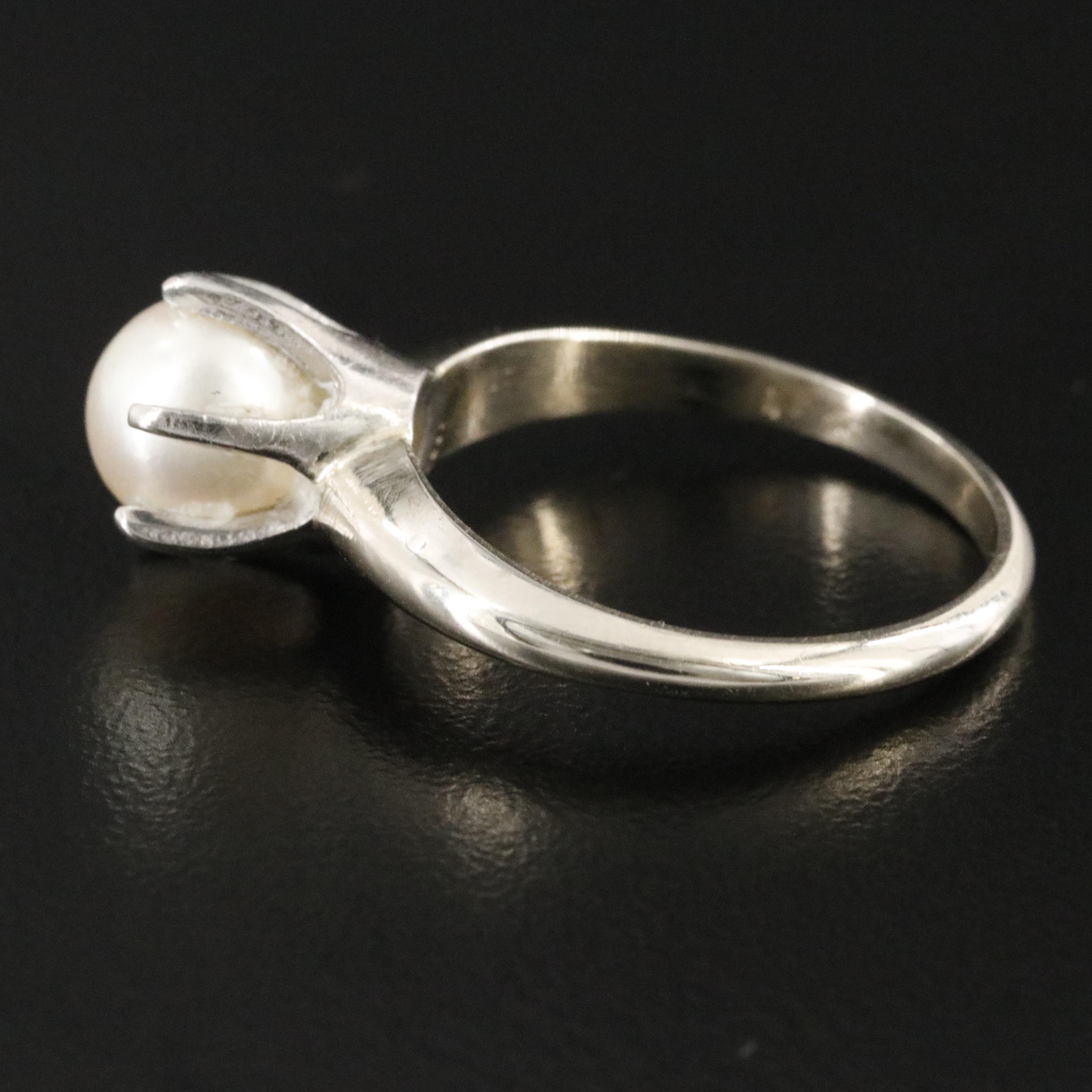 14K Pearl Solitaire Ring