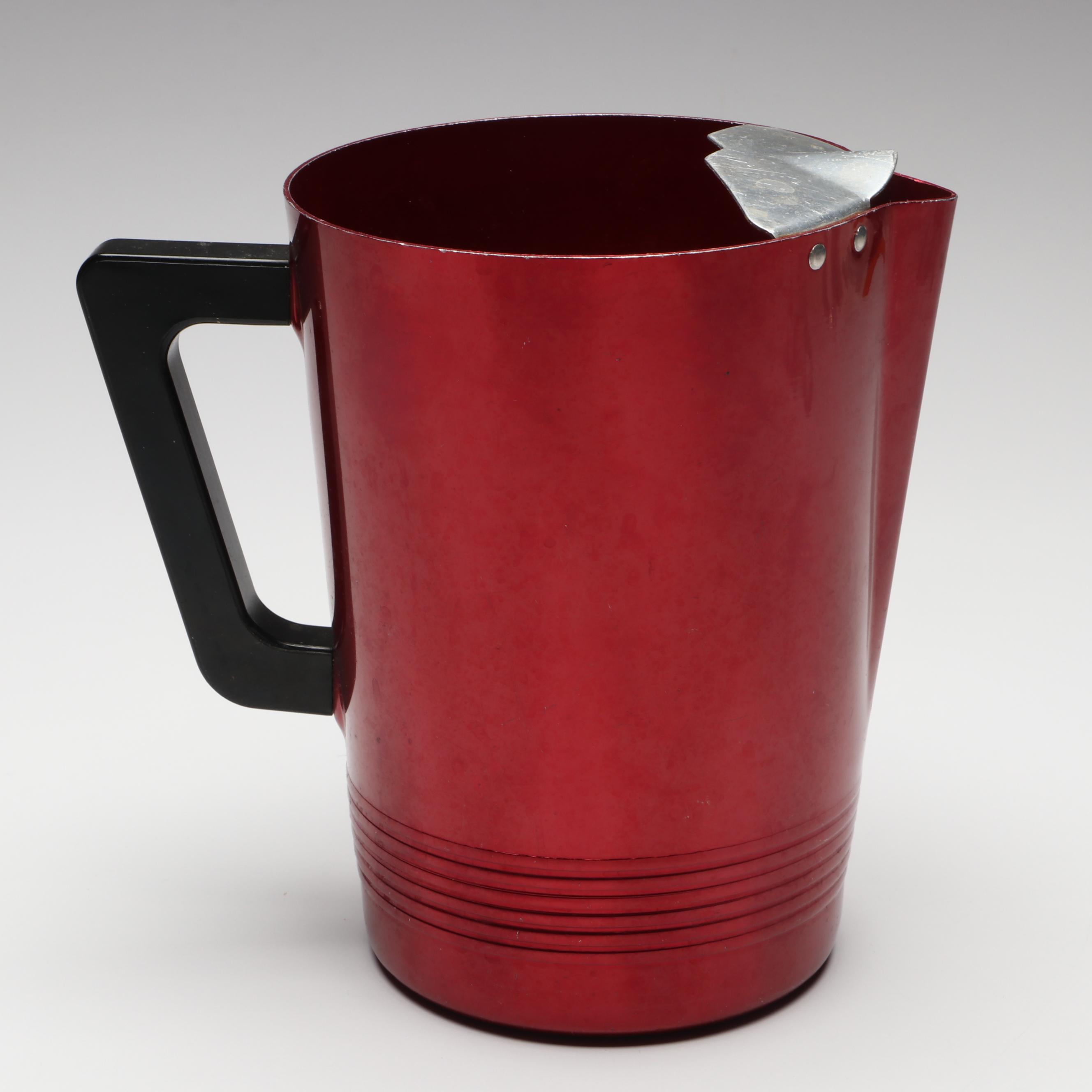 Regal Aluminum Pitcher and Cups with Sunburst & Other Multicolored Aluminum Cups